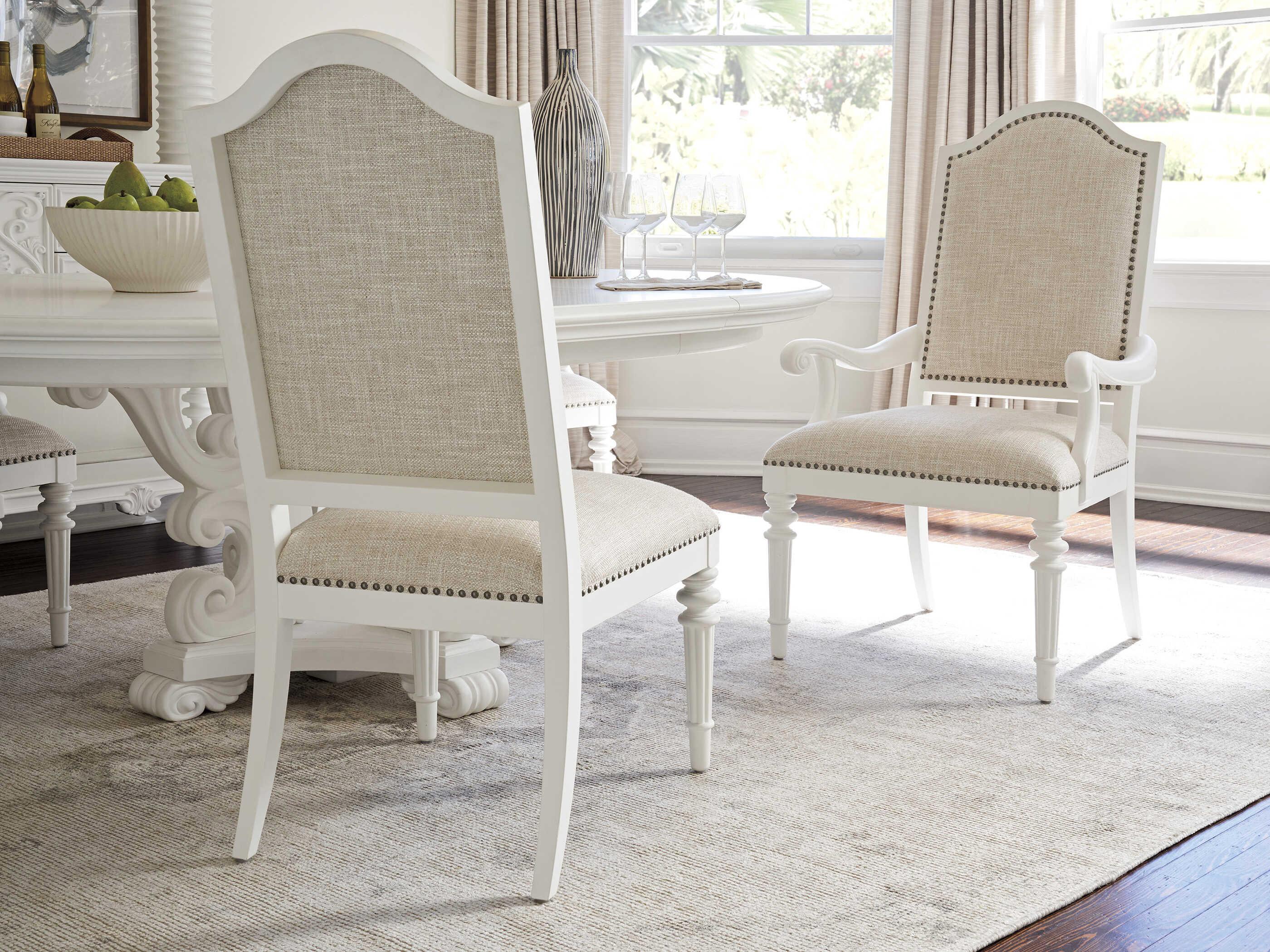 Barclay Butera Villa Blanca Beige Upholstered Corsica Side Dining Chair