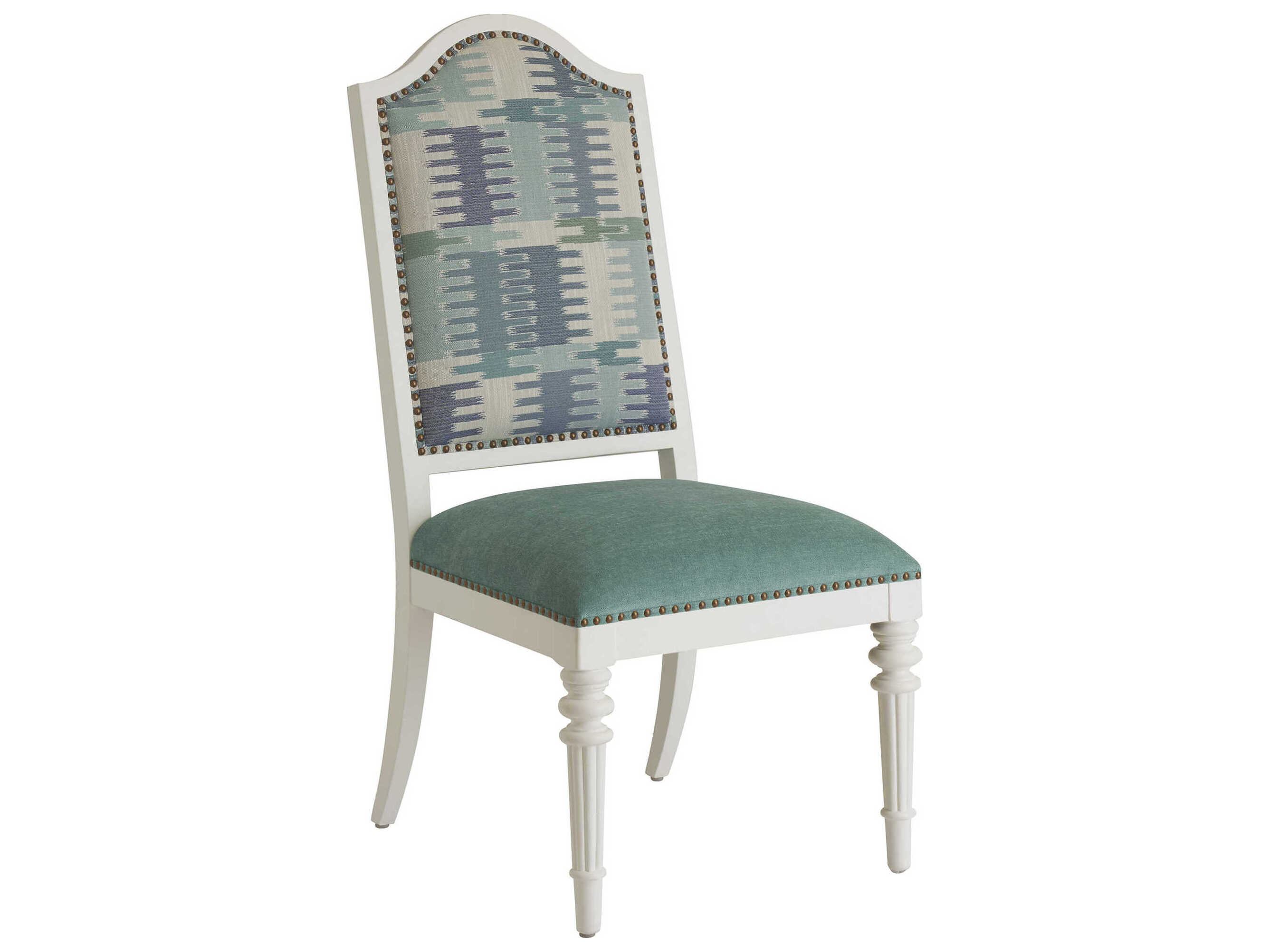 Barclay Butera Villa Blanca Blue Upholstered Corsica Side Dining Chair
