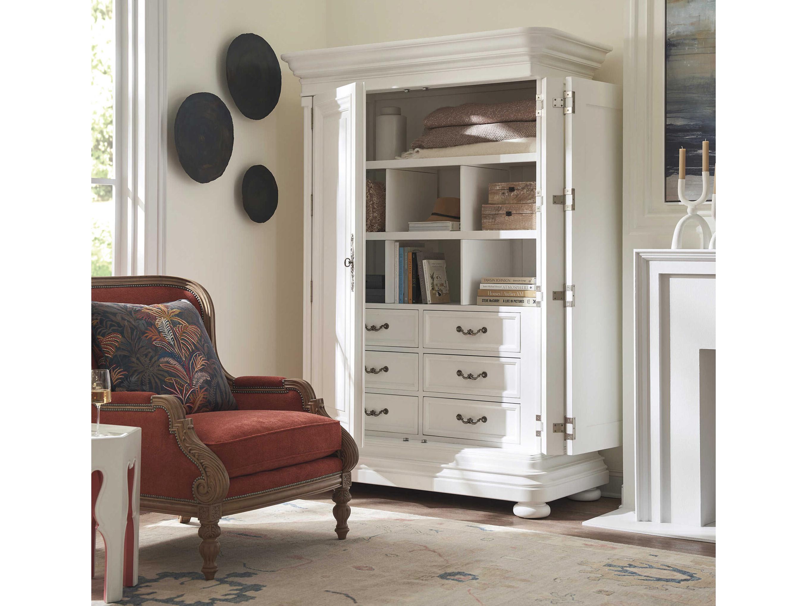 Barclay Butera Villa Blanca Mallet White Grand Villa Cabinet