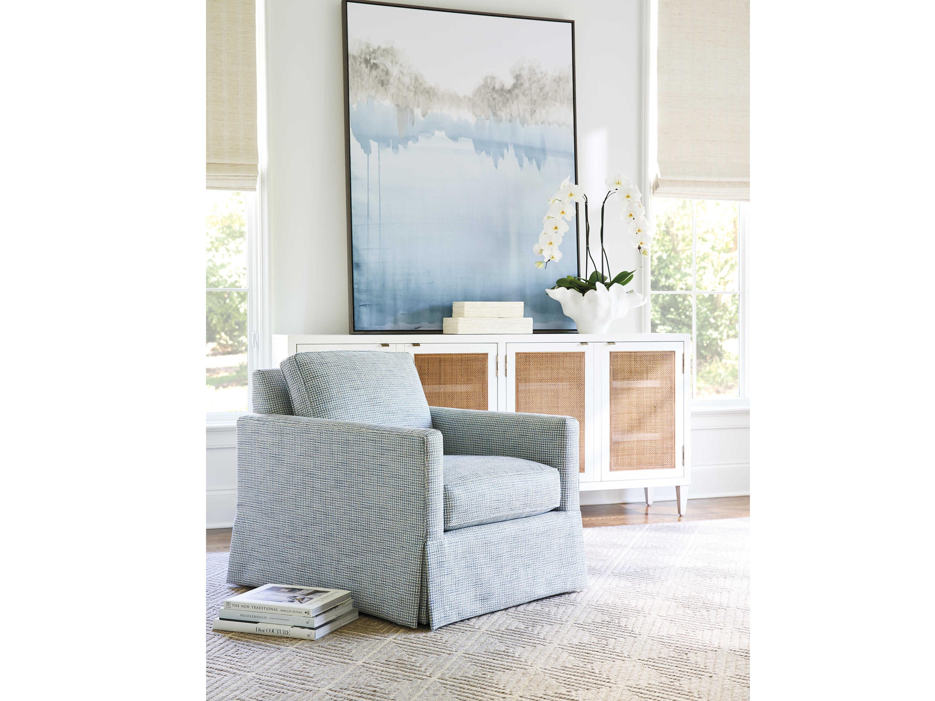 Barclay Butera Upholstery Beach Club Fabric Blue Accent Chair