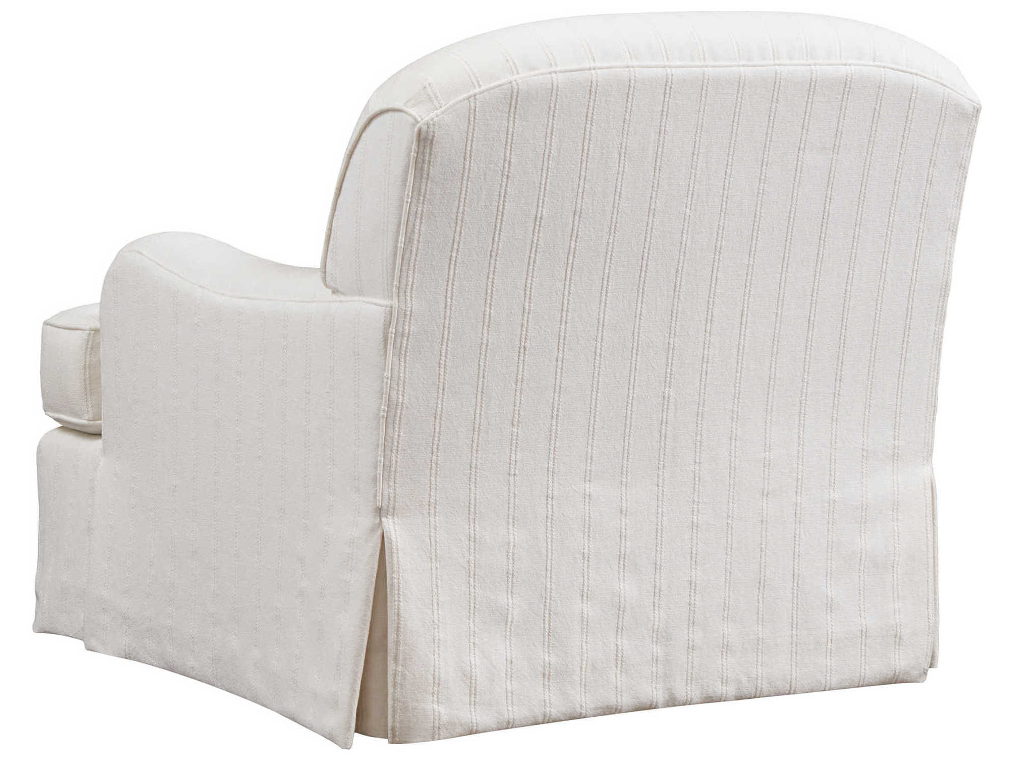Barclay Butera Upholstery Woods Cove Swivel White Fabric Accent Chair
