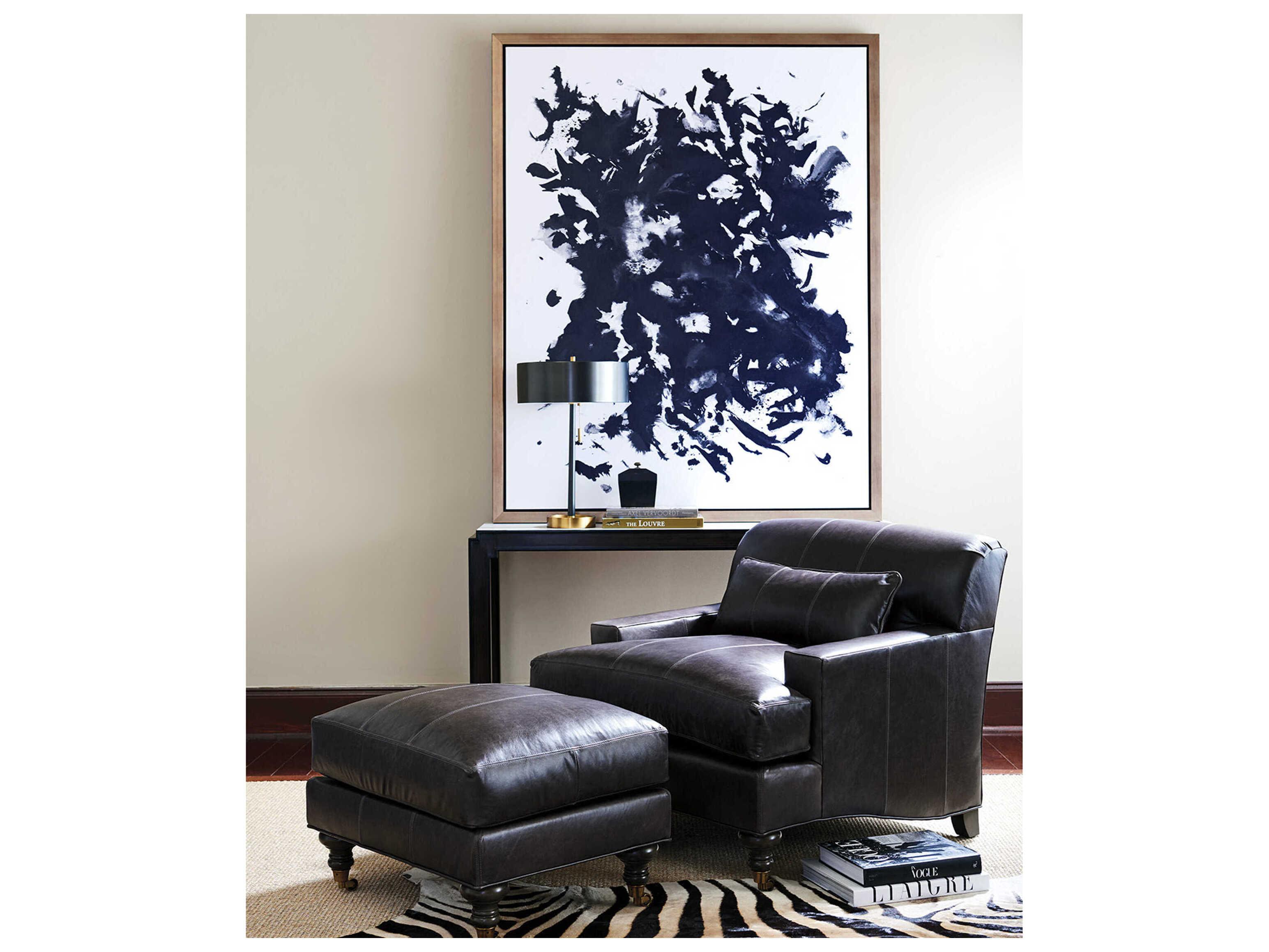 Barclay Butera Upholstery Oxford Leather Club Chair