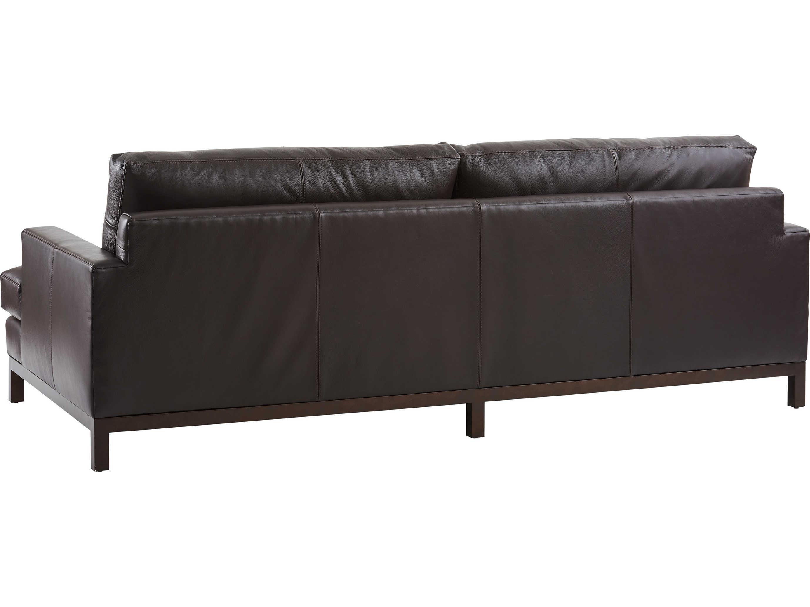 Barclay Butera Upholstery Horizon Ocean Brown Leather Sofa