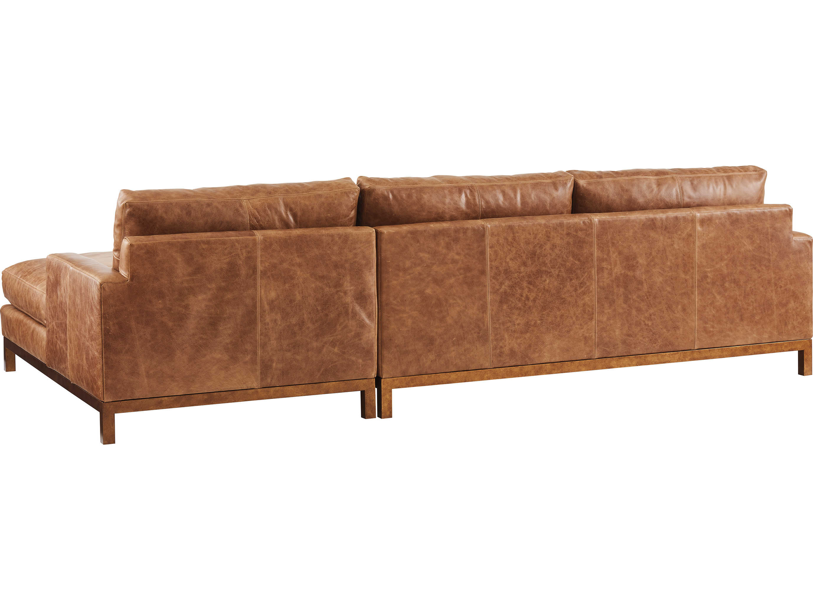 Barclay Butera Upholstery Horizon Brown Leather Sectional Sofa