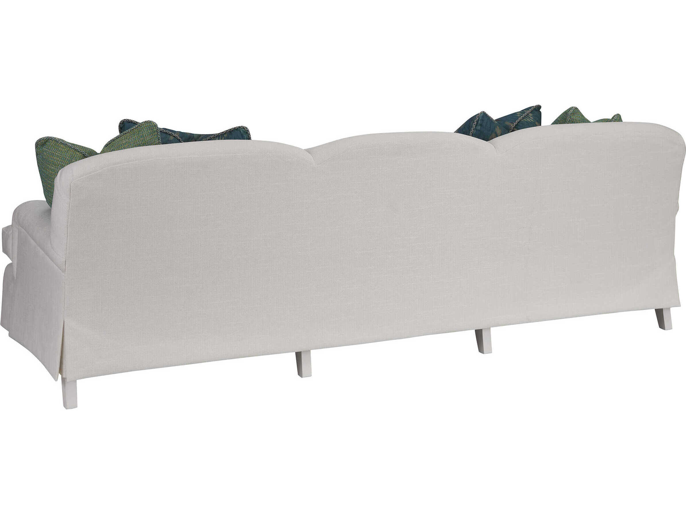 Barclay Butera Upholstery Athos Milano White Upholstered Sofa with Pewter Caster