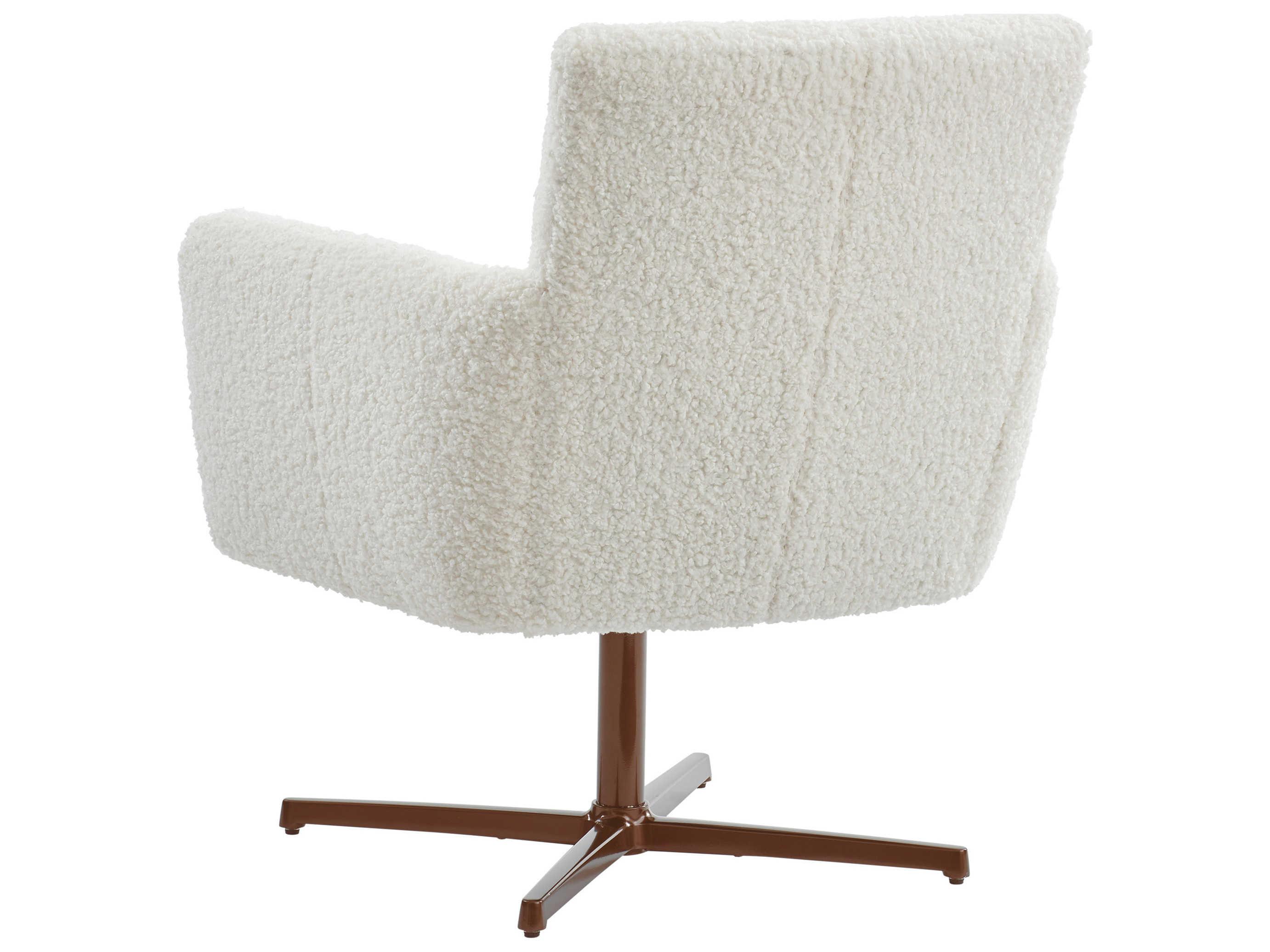 Barclay Butera Upholstery Brooks Swivel White Fabric Accent Chair