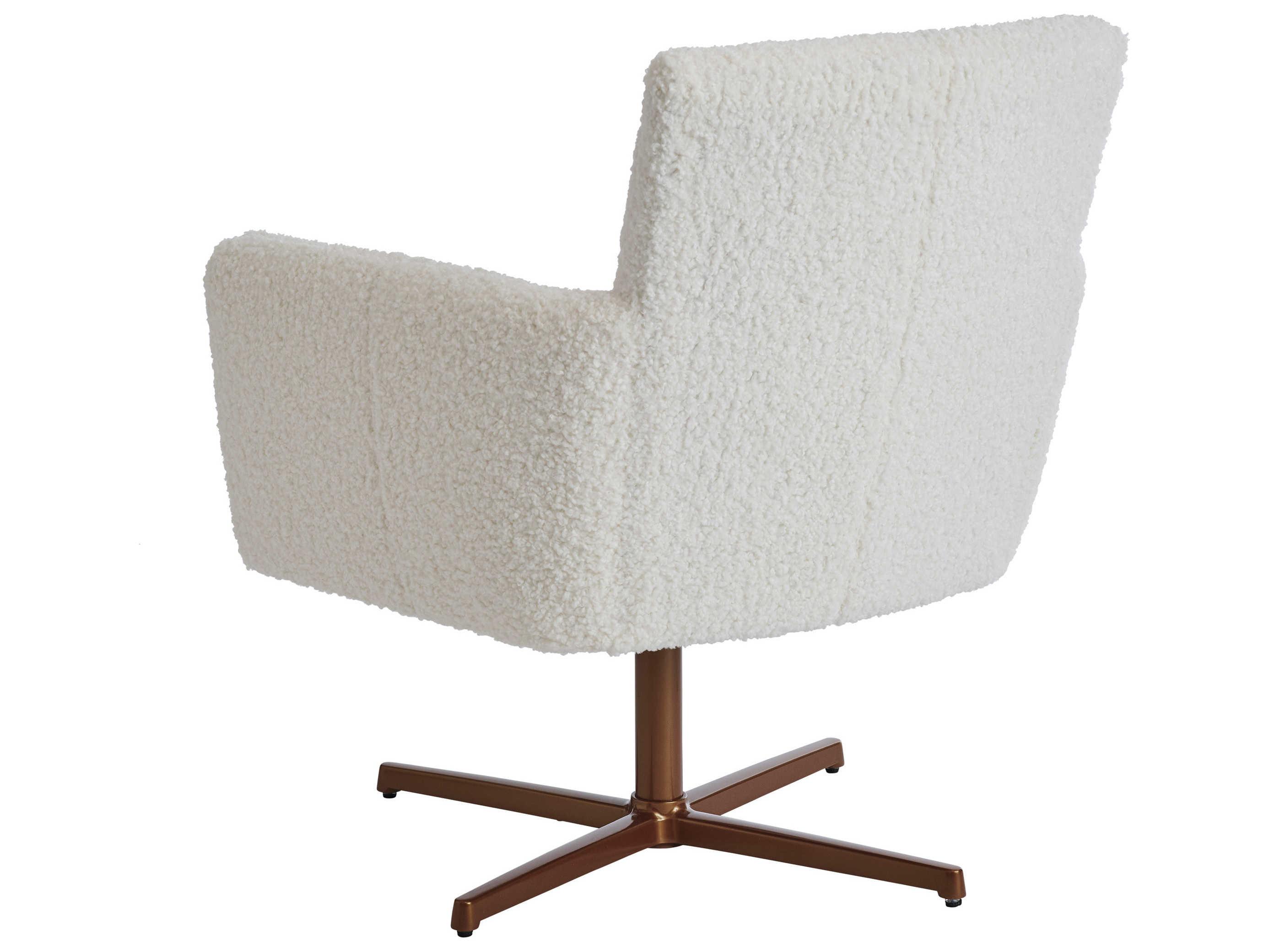 Barclay Butera Upholstery Brooks Swivel White Fabric Accent Chair