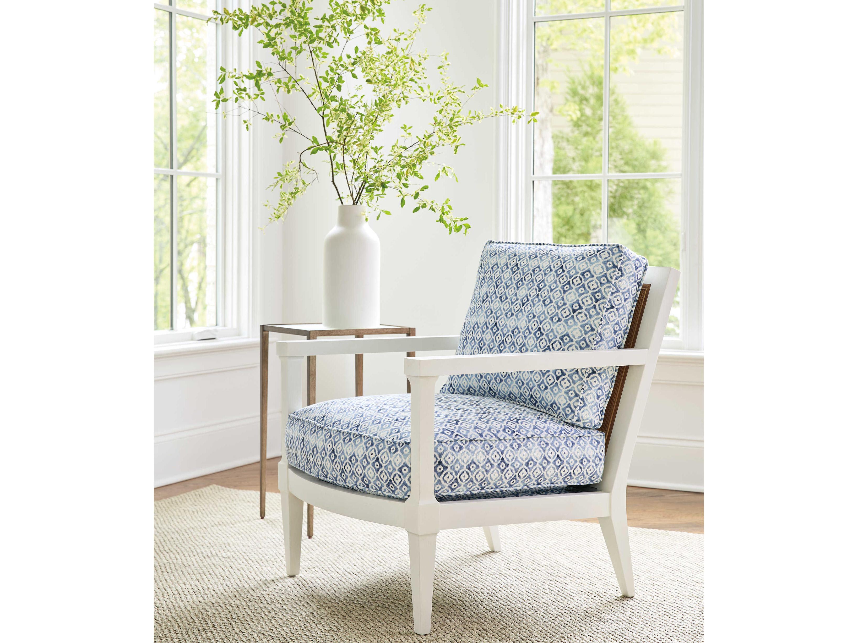 Barclay Butera Upholstery Splashes Blue Fabric Accent Chair