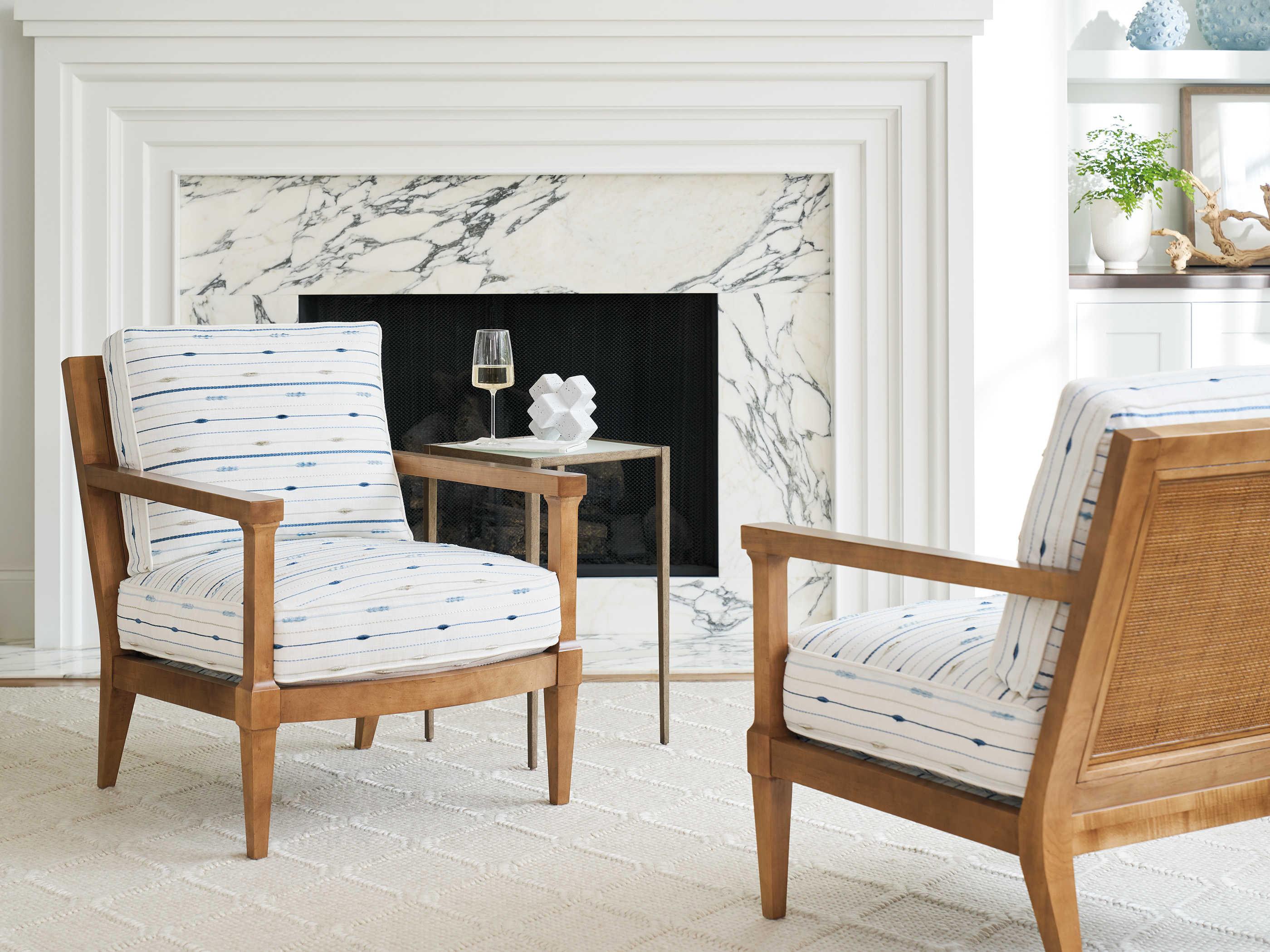 Barclay Butera Upholstery Splashes Brown Fabric Accent Chair