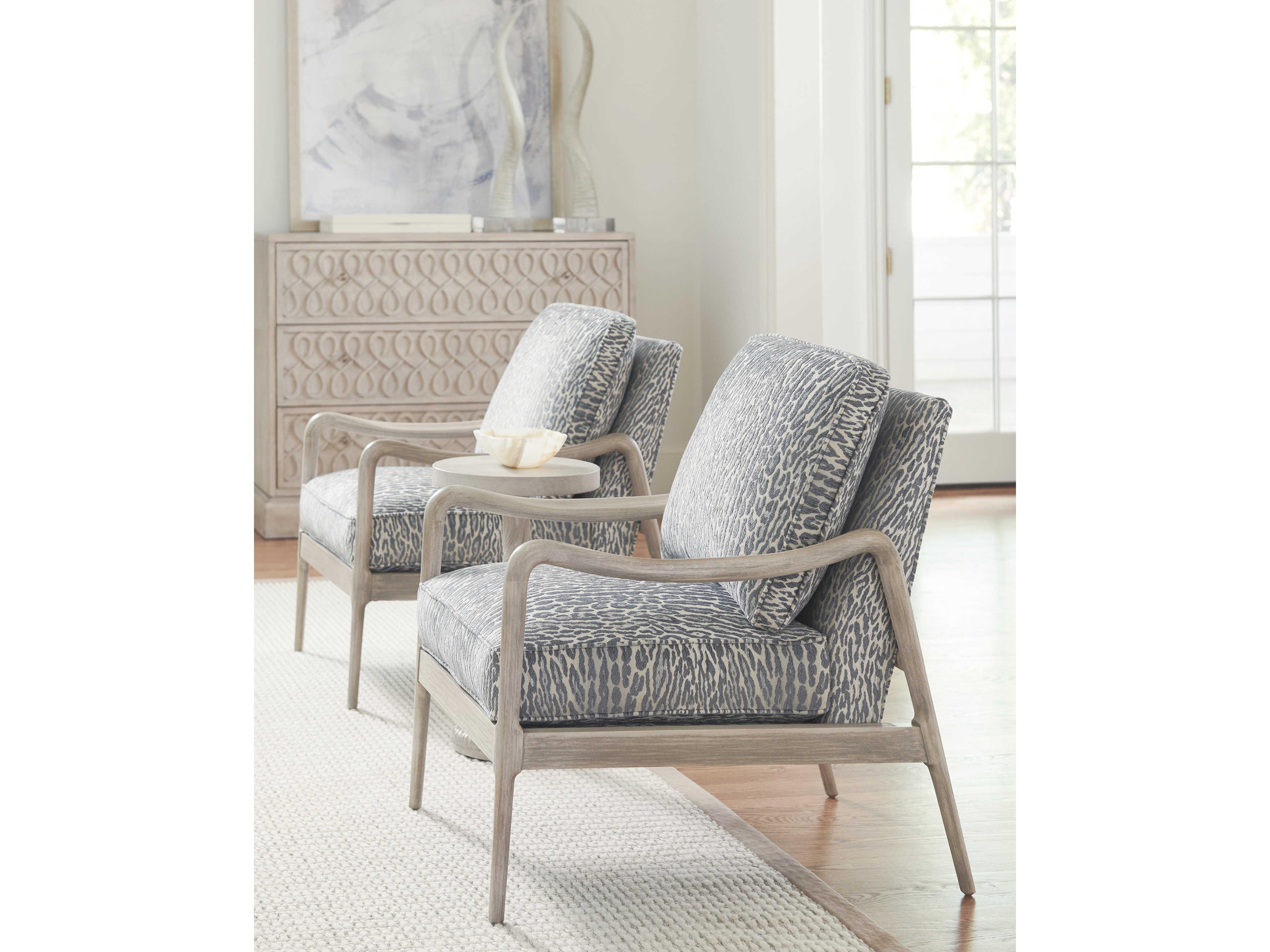 Barclay Butera Upholstery Leblanc Blue Fabric Accent Chair