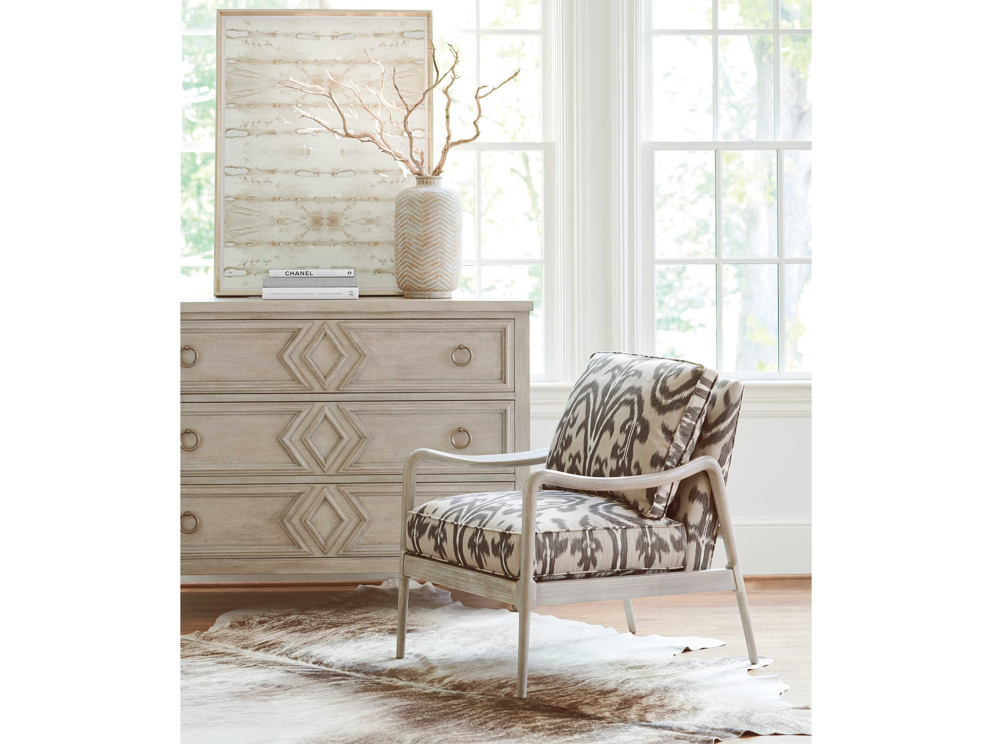 Barclay Butera Upholstery Leblanc Brown Fabric Accent Chair