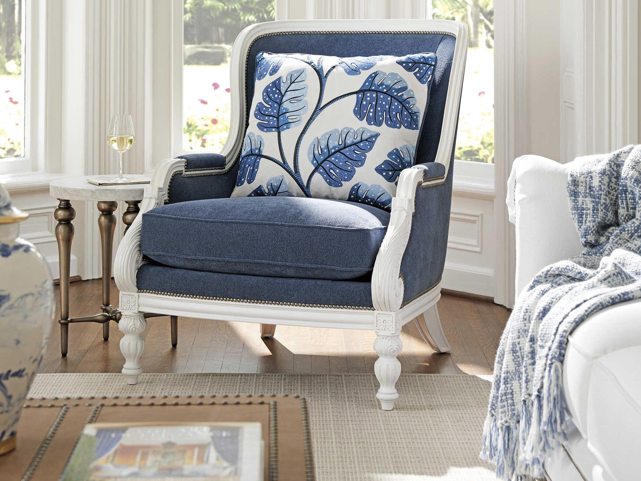 Barclay Butera Upholstery Kamari Blue Fabric Accent Chair