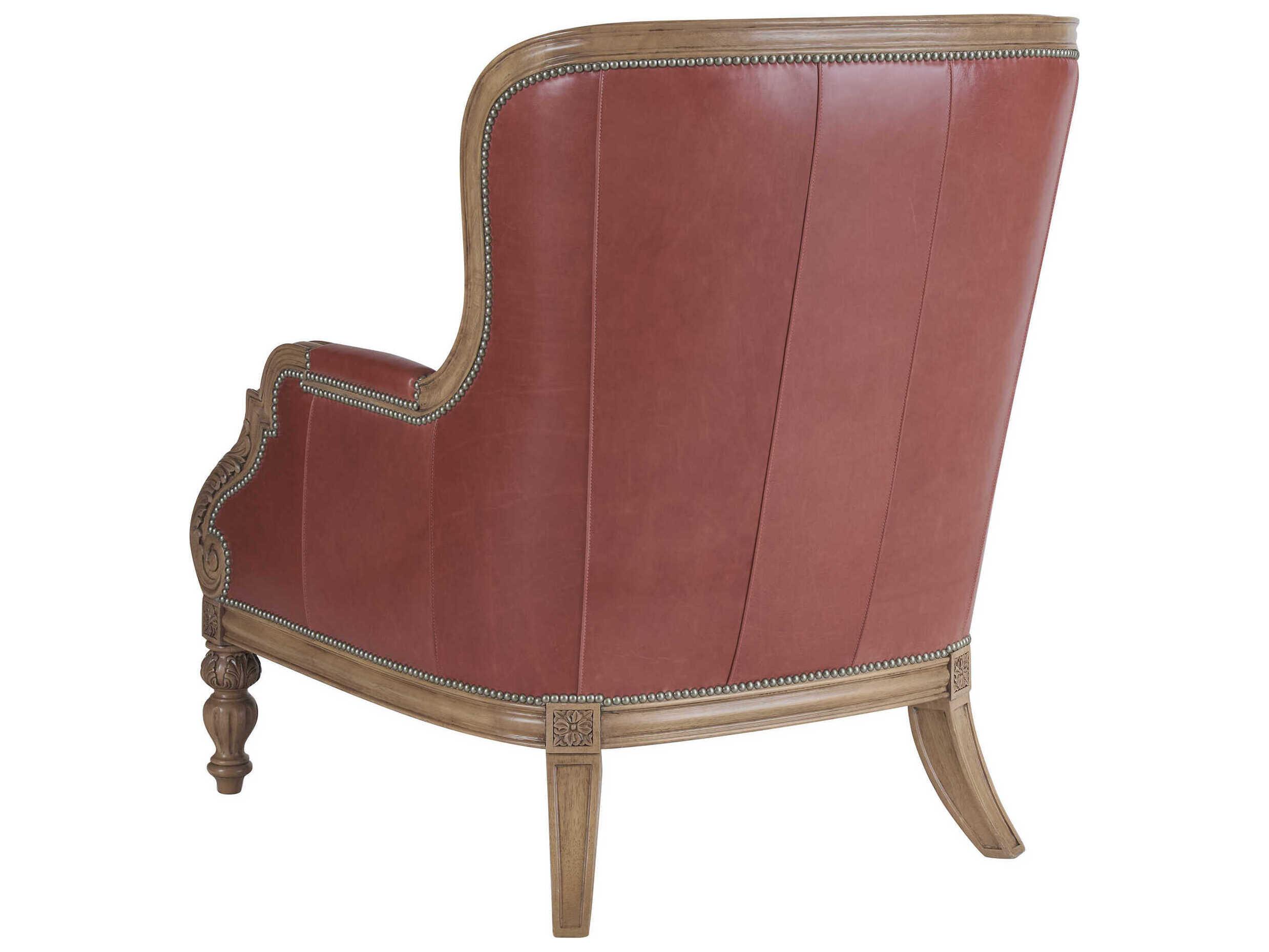 Barclay Butera Upholstery Kamari Red Leather Accent Chair