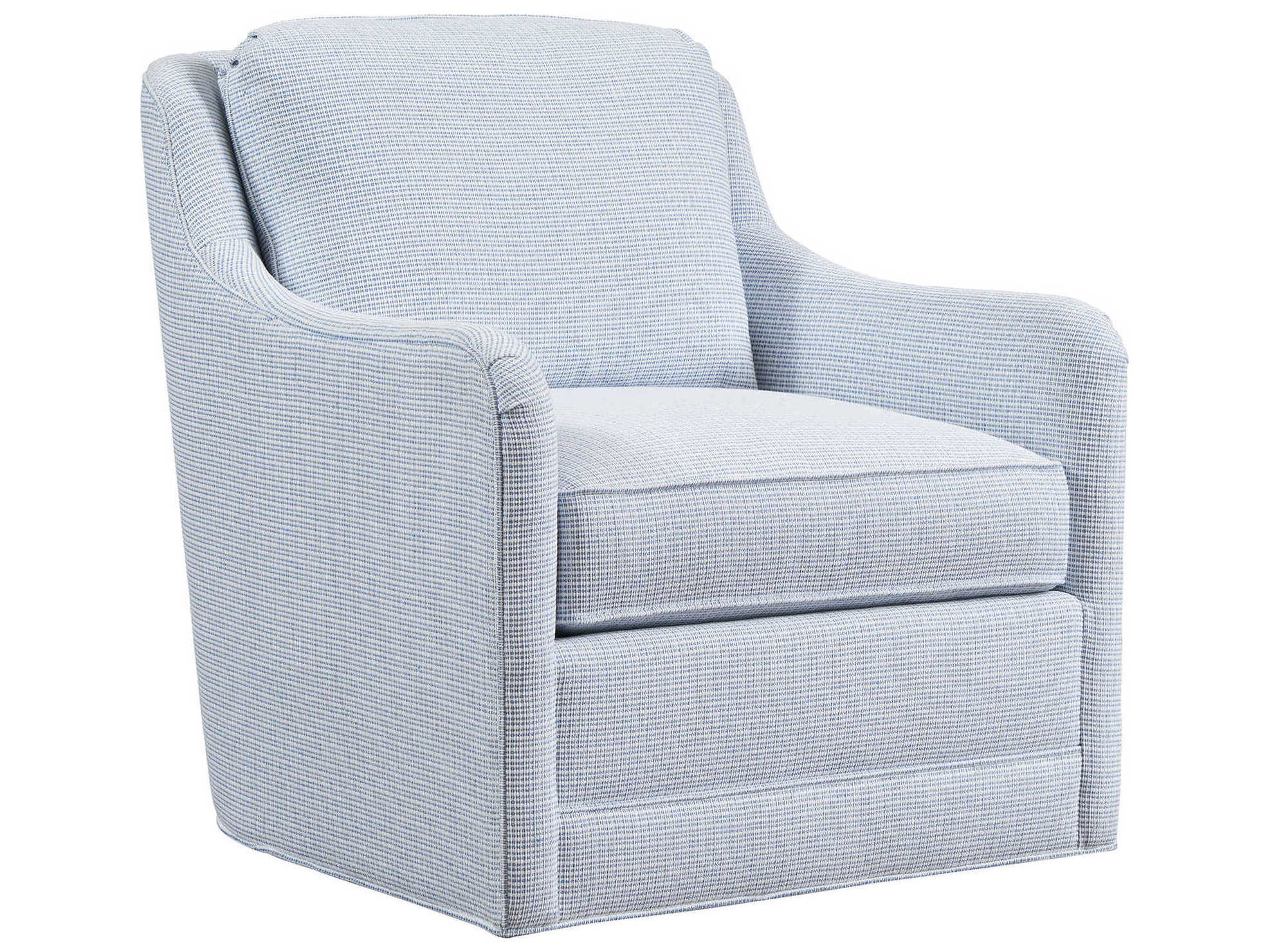 Barclay Butera Upholstery Glennhaven Swivel Blue Fabric Accent Chair