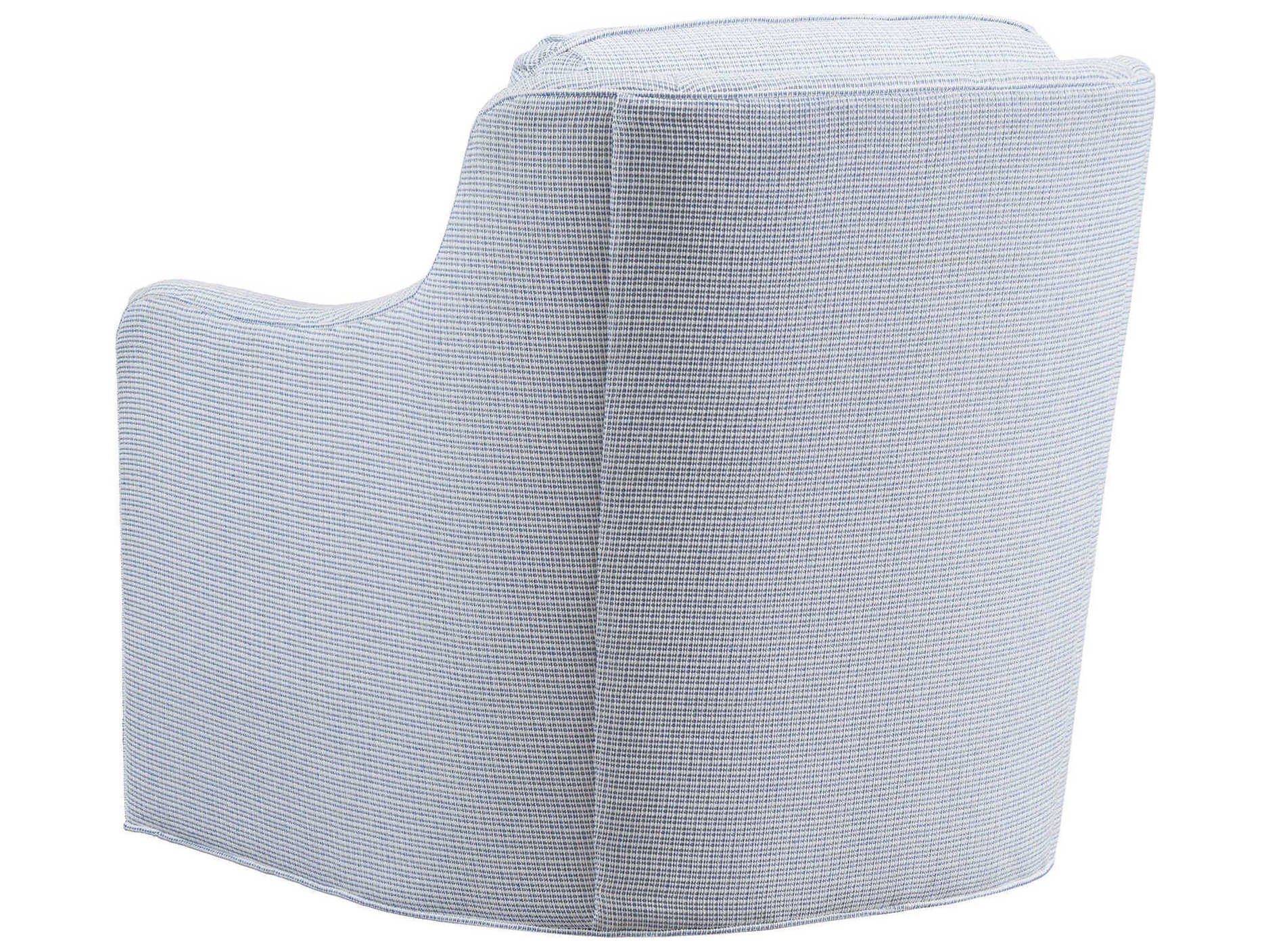 Barclay Butera Upholstery Glennhaven Swivel Blue Fabric Accent Chair