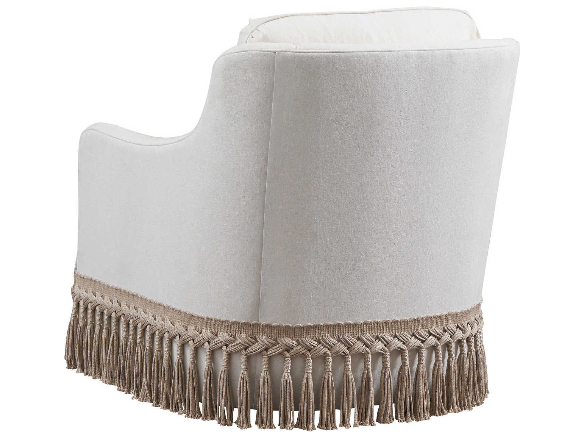 Barclay Butera Upholstery Salt Creek Swivel White Fabric Accent Chair