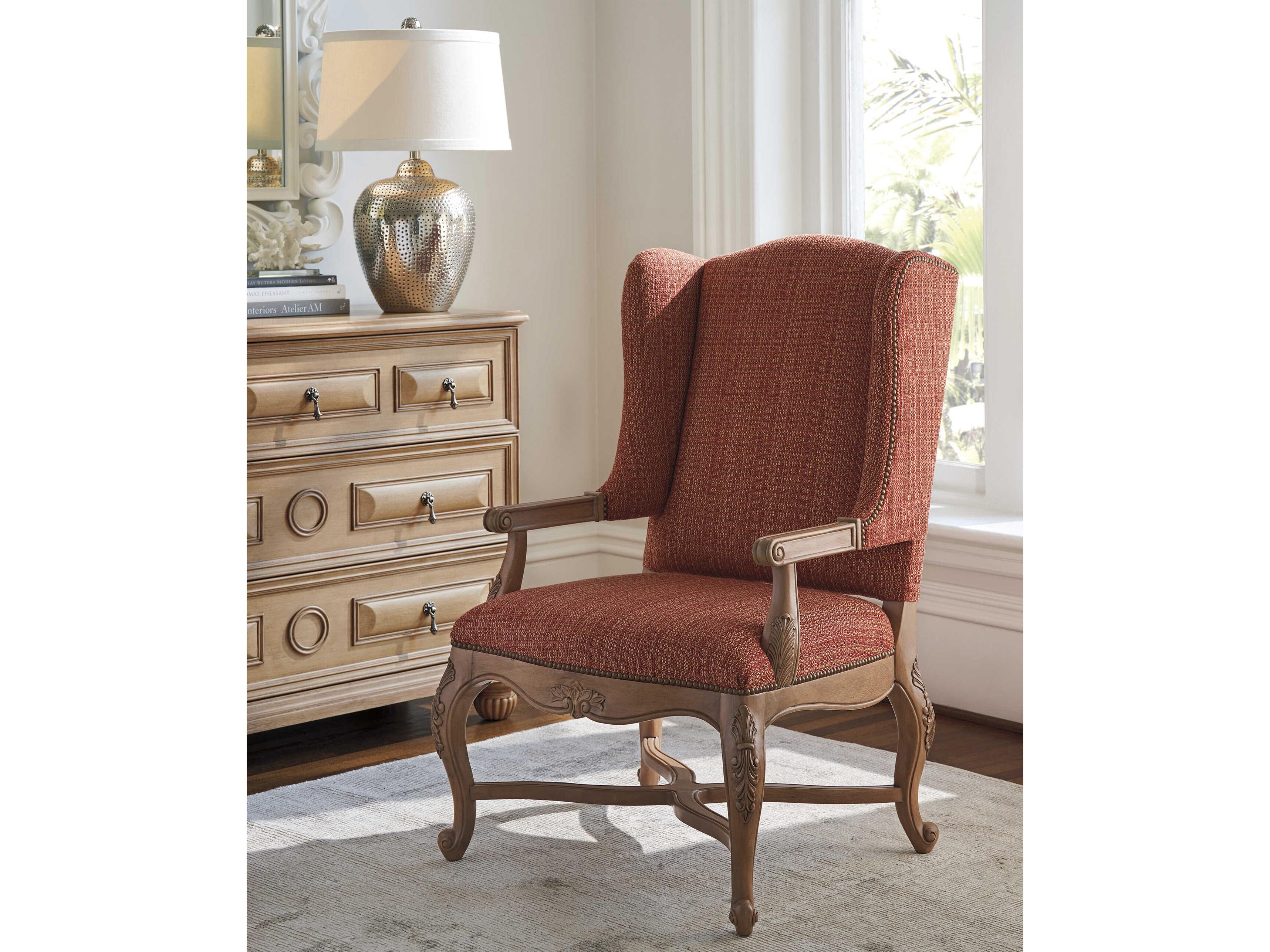Barclay Butera Upholstery Patras Red Fabric Accent Chair