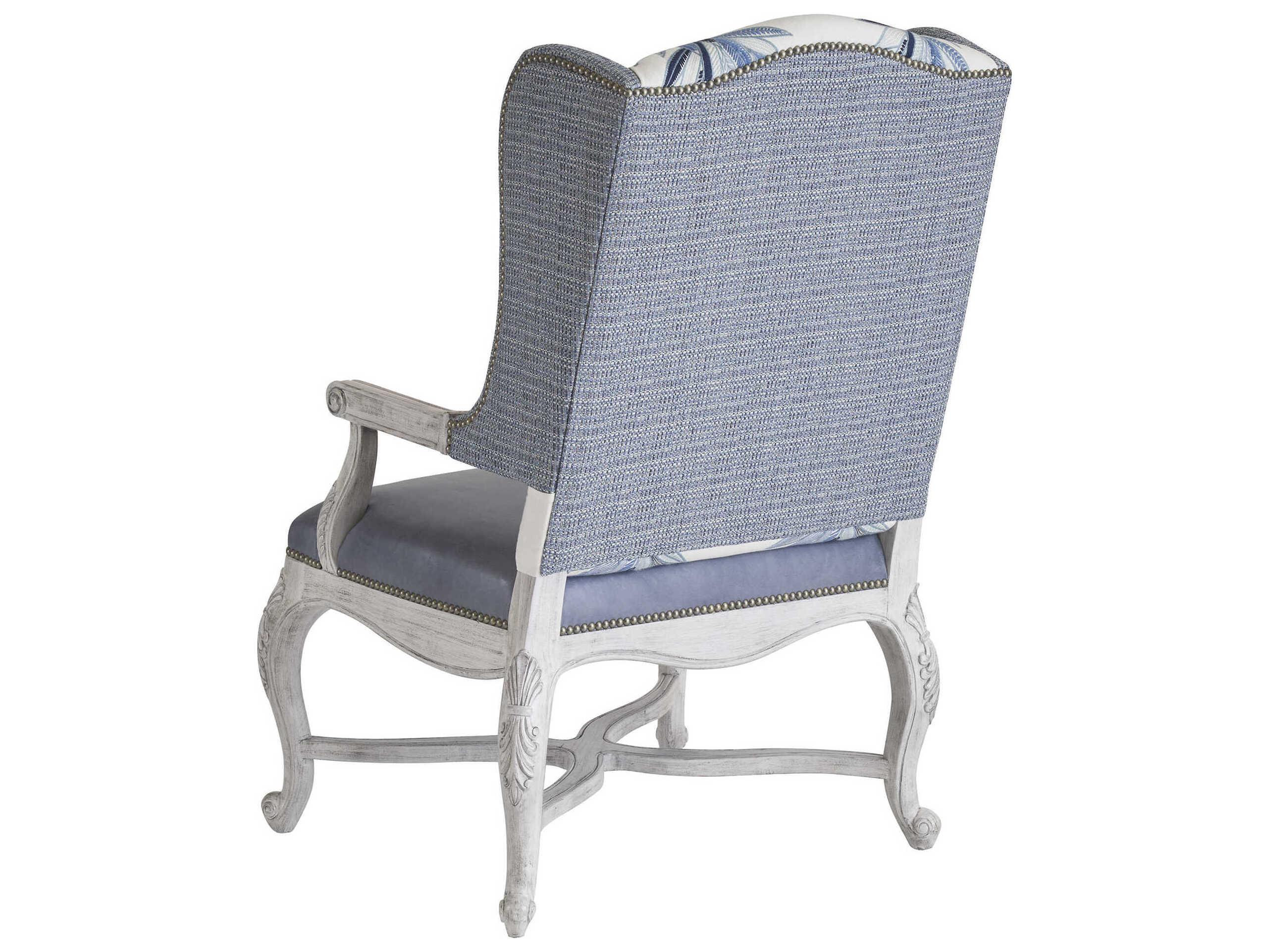 Barclay Butera Upholstery Patras Blue Leather Accent Chair