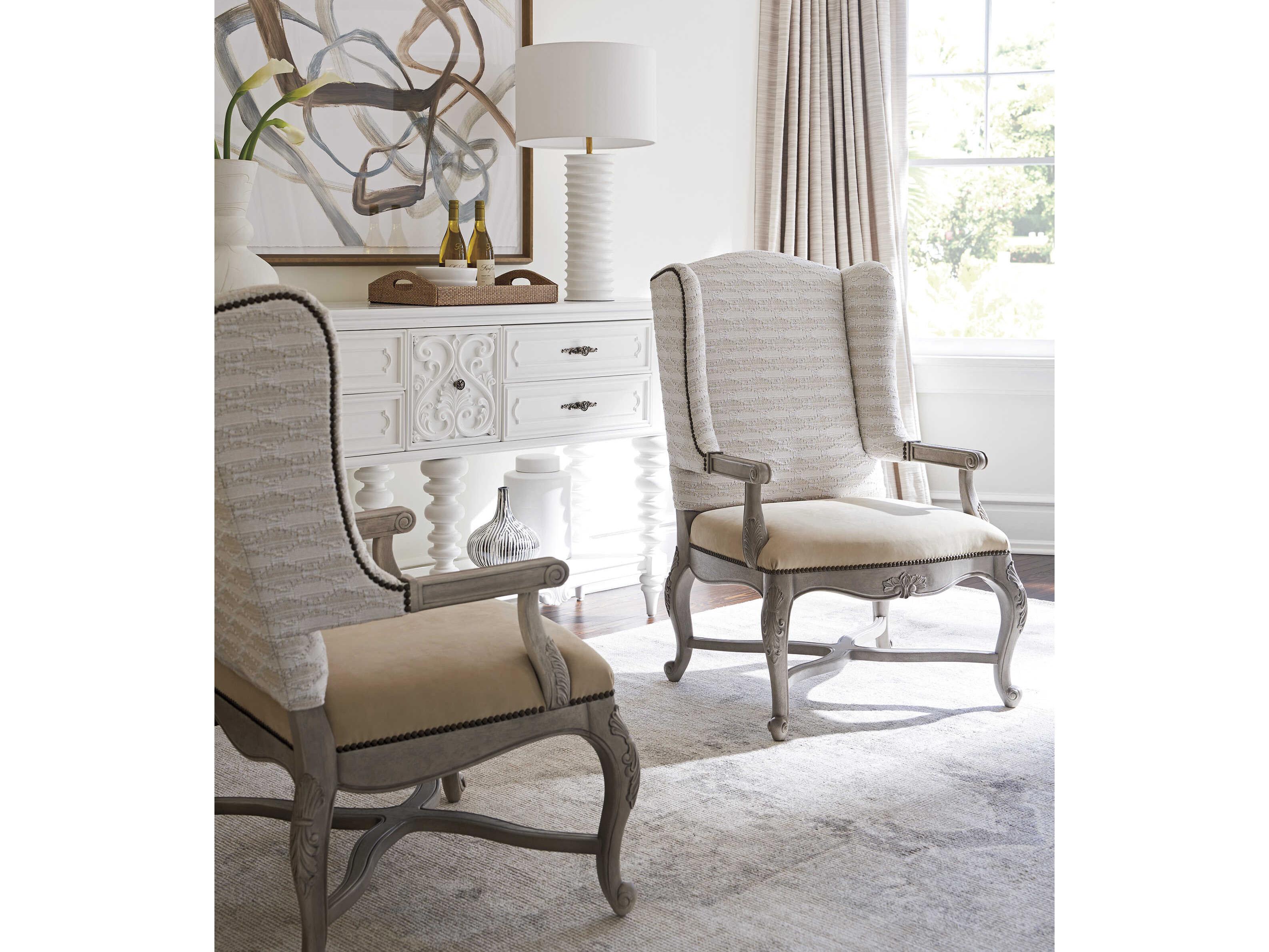 Barclay Butera Upholstery Patras Beige Leather Accent Chair