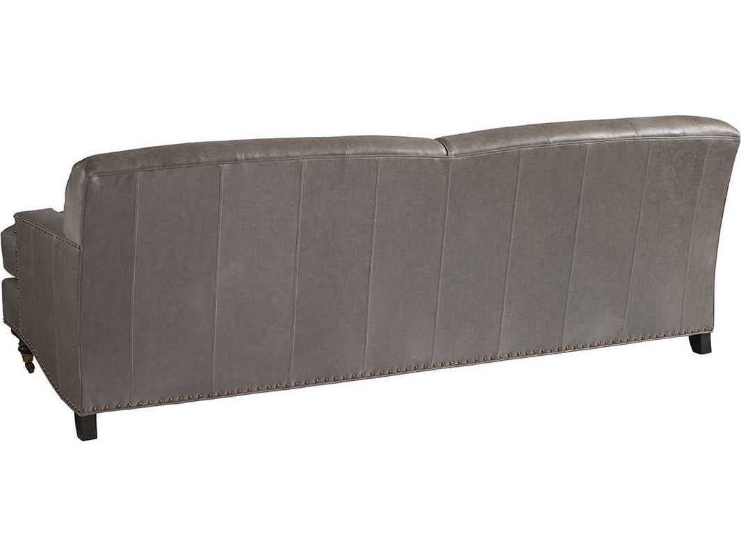 Barclay Butera Upholstery Oxford Brown Leather Sofa