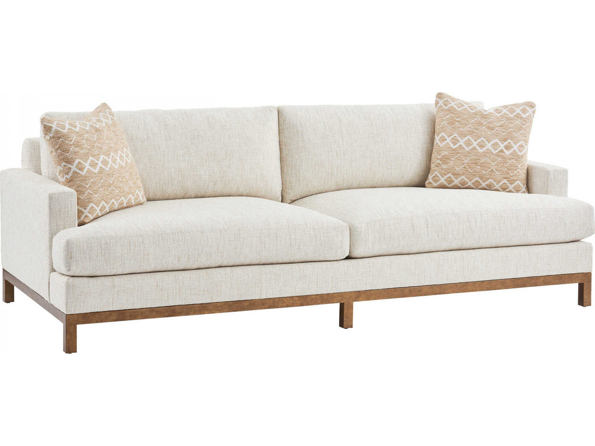 Barclay Butera Upholstery Horizon Calais Brass Metal Upholstered Sofa