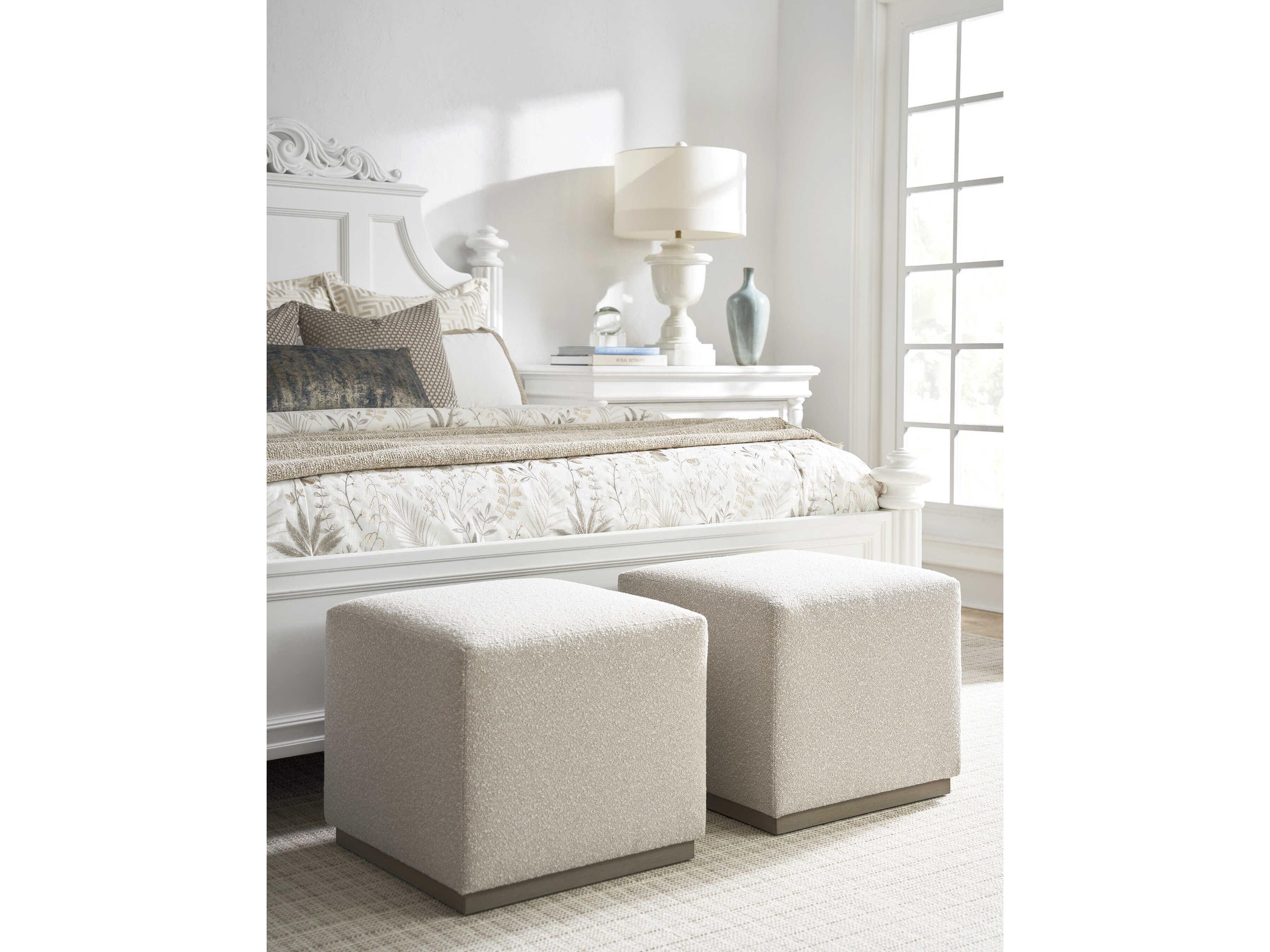 Barclay Butera Upholstery Driftwood Gray Upholstered Ottoman