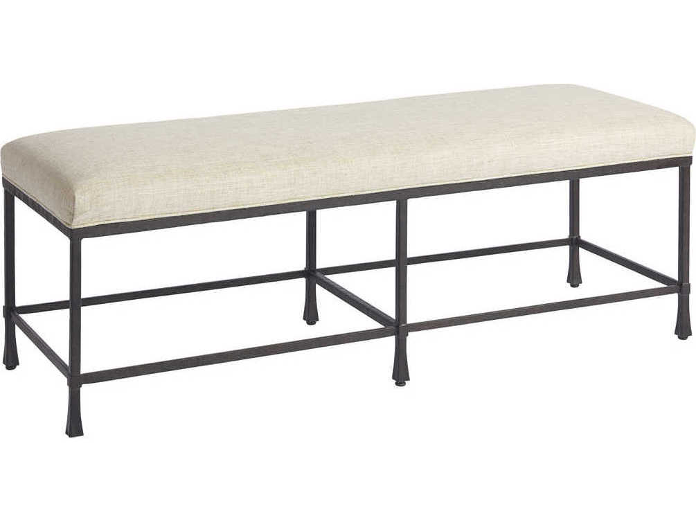 Barclay Butera Newport Ruby Red Beige Upholstered Accent Bench