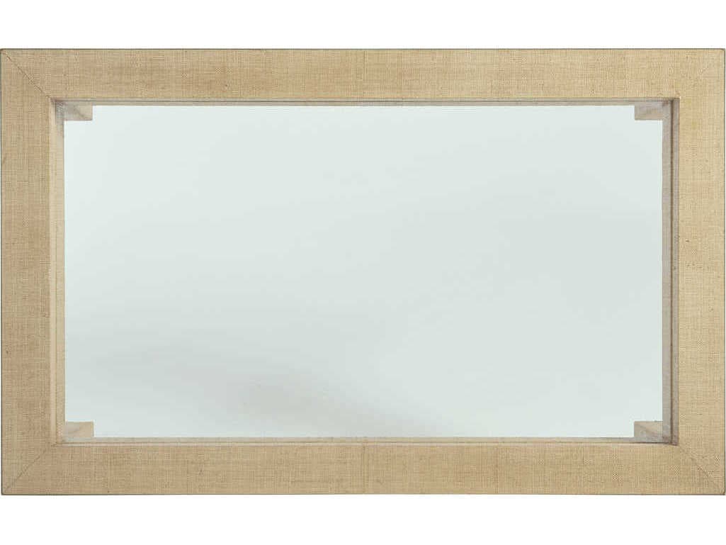 Barclay Butera Newport Harbor Raffia Rectangular Glass Sandstone Cocktail Table