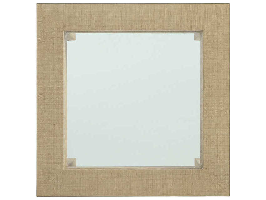 Barclay Butera Newport Harbor Raffia Square Glass Sandstone End Table