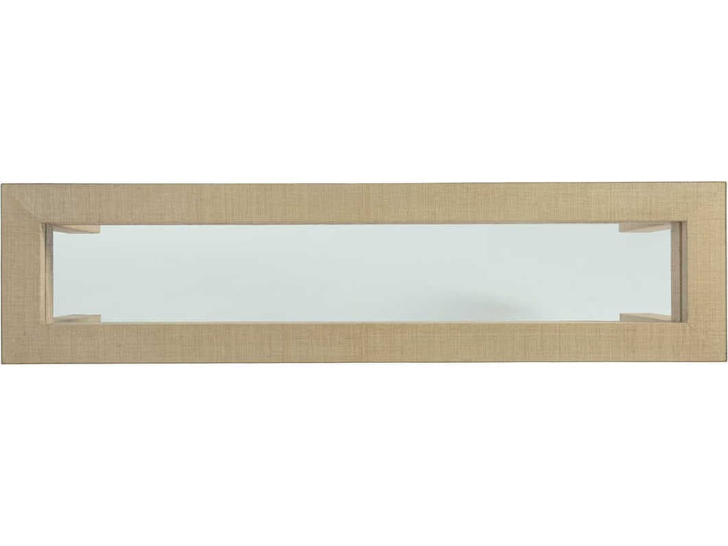 Barclay Butera Newport Harbor Raffia Rectangular Glass Sandstone Console Table