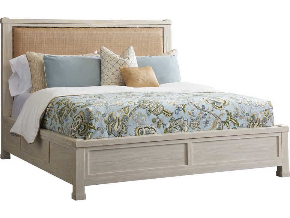 Barclay Butera Newport Shorecliff Sailcloth Beige Wood King Poster Bed
