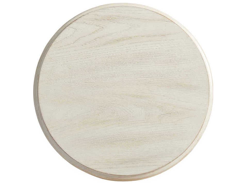 Barclay Butera Newport Yacht Club Round Wood Sailcloth End Table