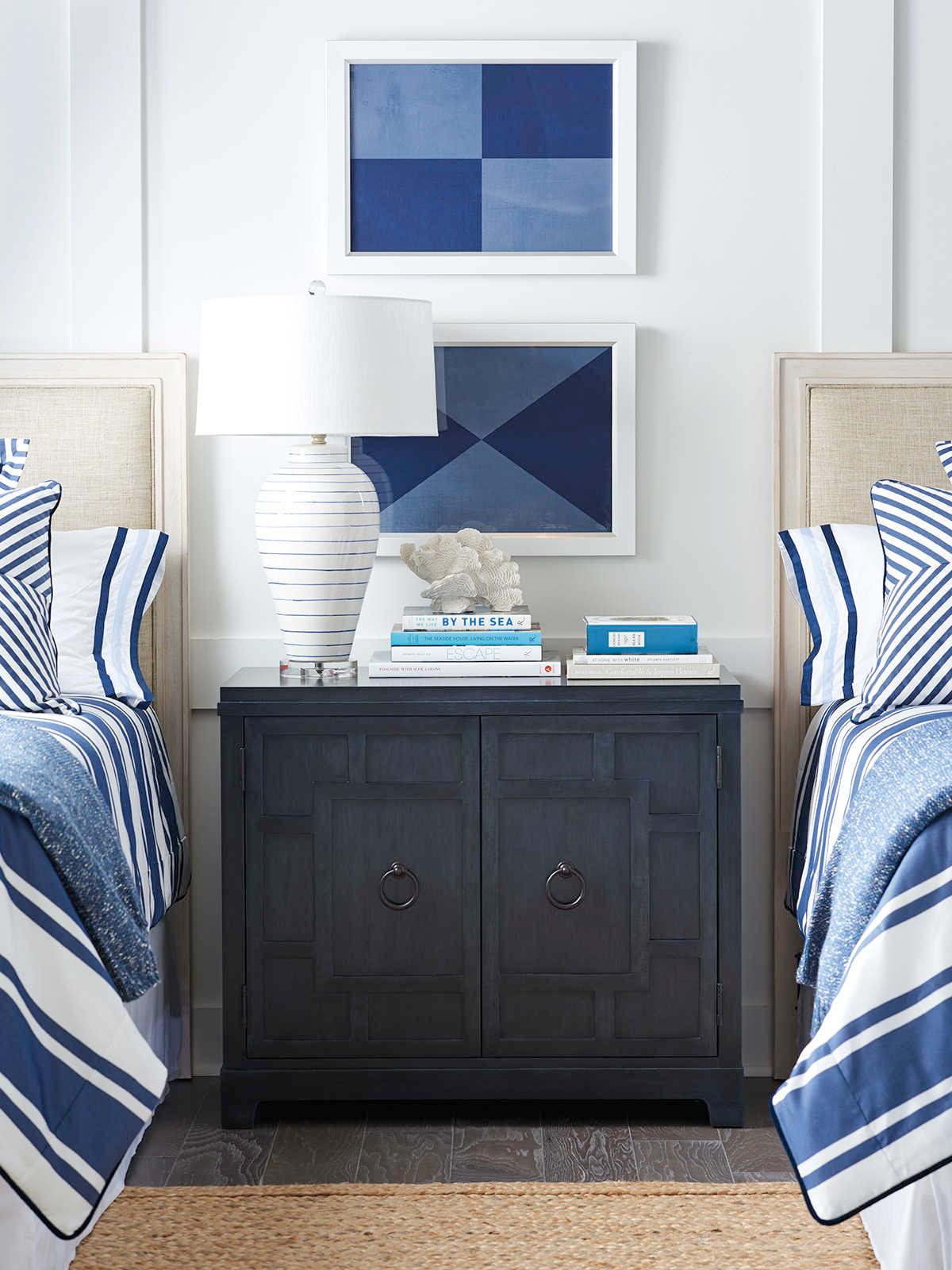 Barclay Butera Newport Collins Blue Chest Nightstand