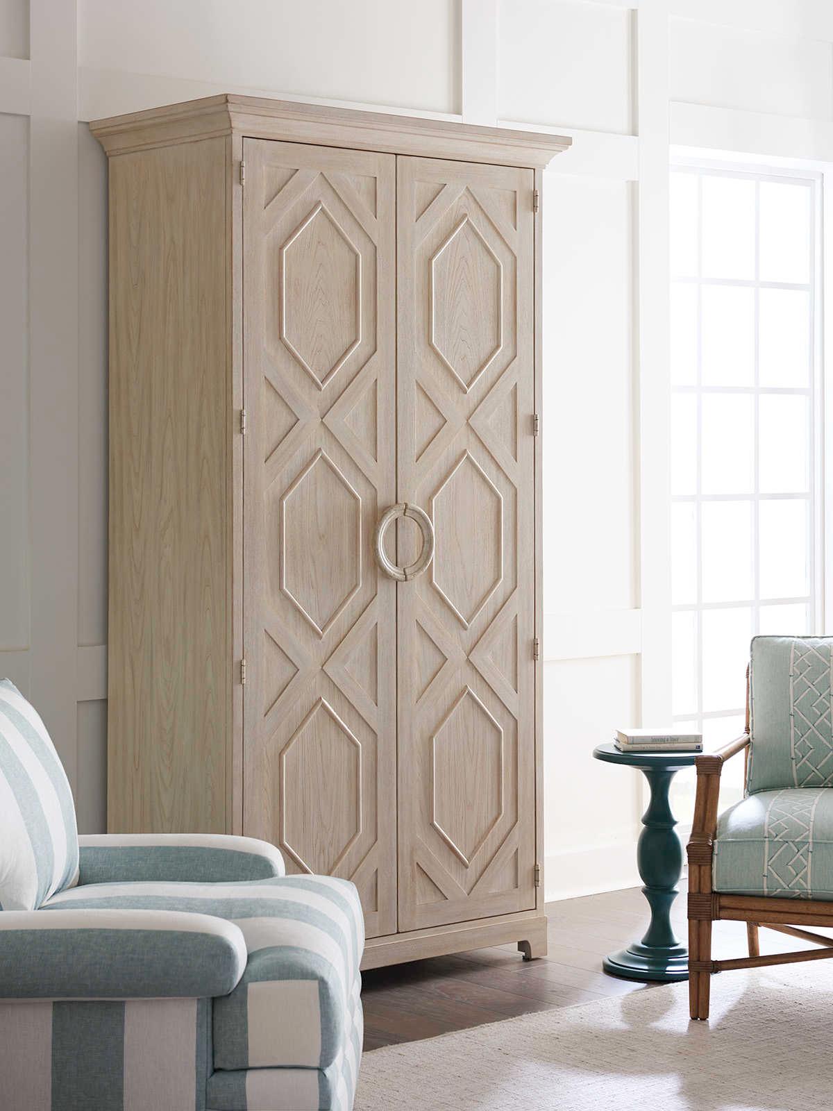 Barclay Butera Newport Yacht Club Round Wood Marine End Table