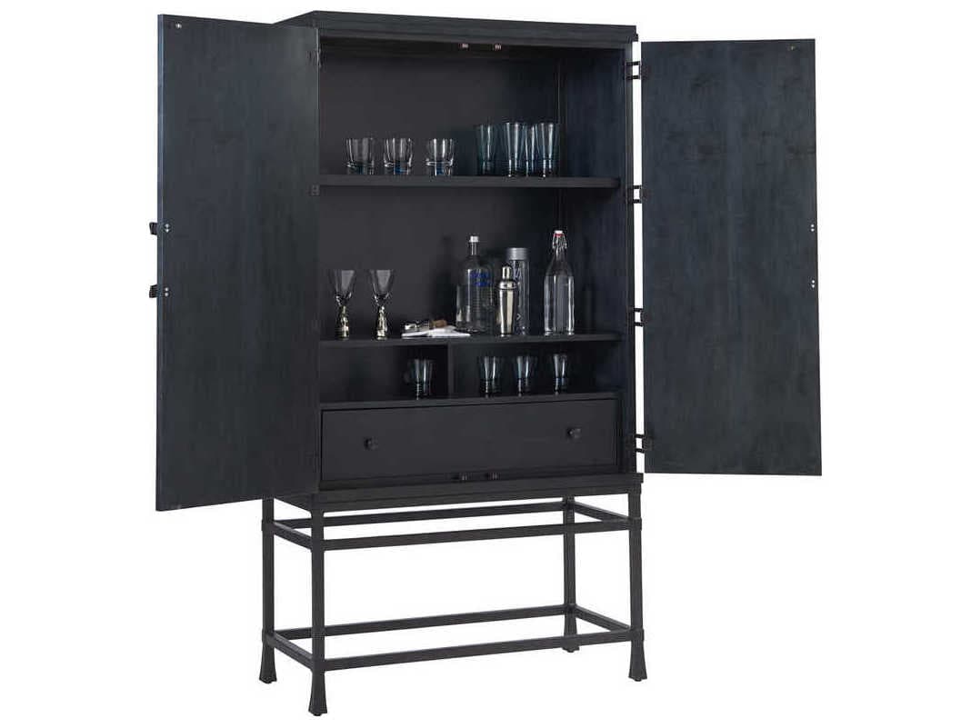 Barclay Butera Newport Jade Black Marine Bar Cabinet