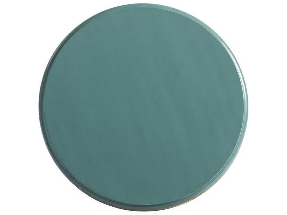 Barclay Butera Newport Yacht Club Round Wood Sea Glass End Table