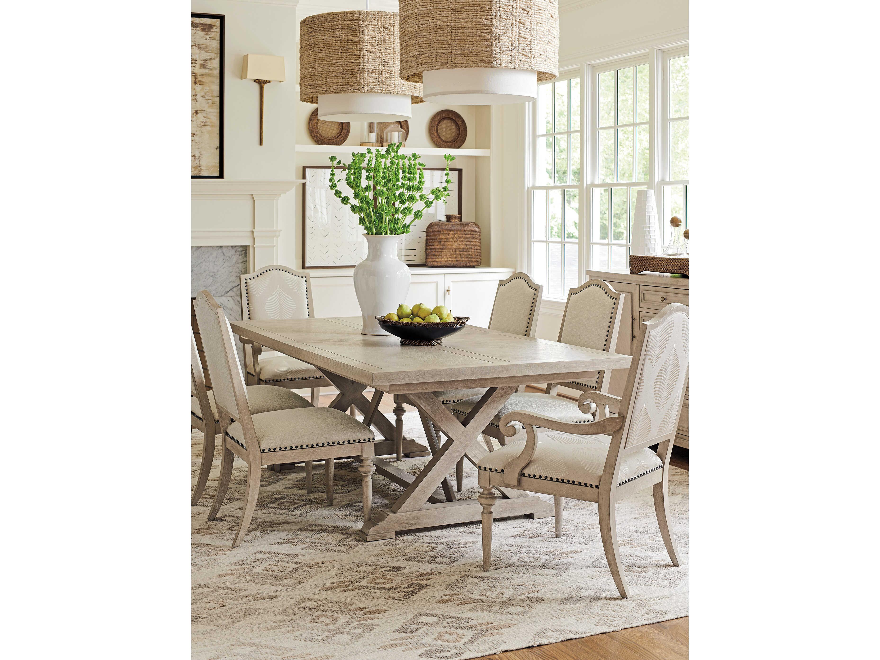 Barclay Butera Malibu Aidan Beige Upholstered Arm Dining Chair
