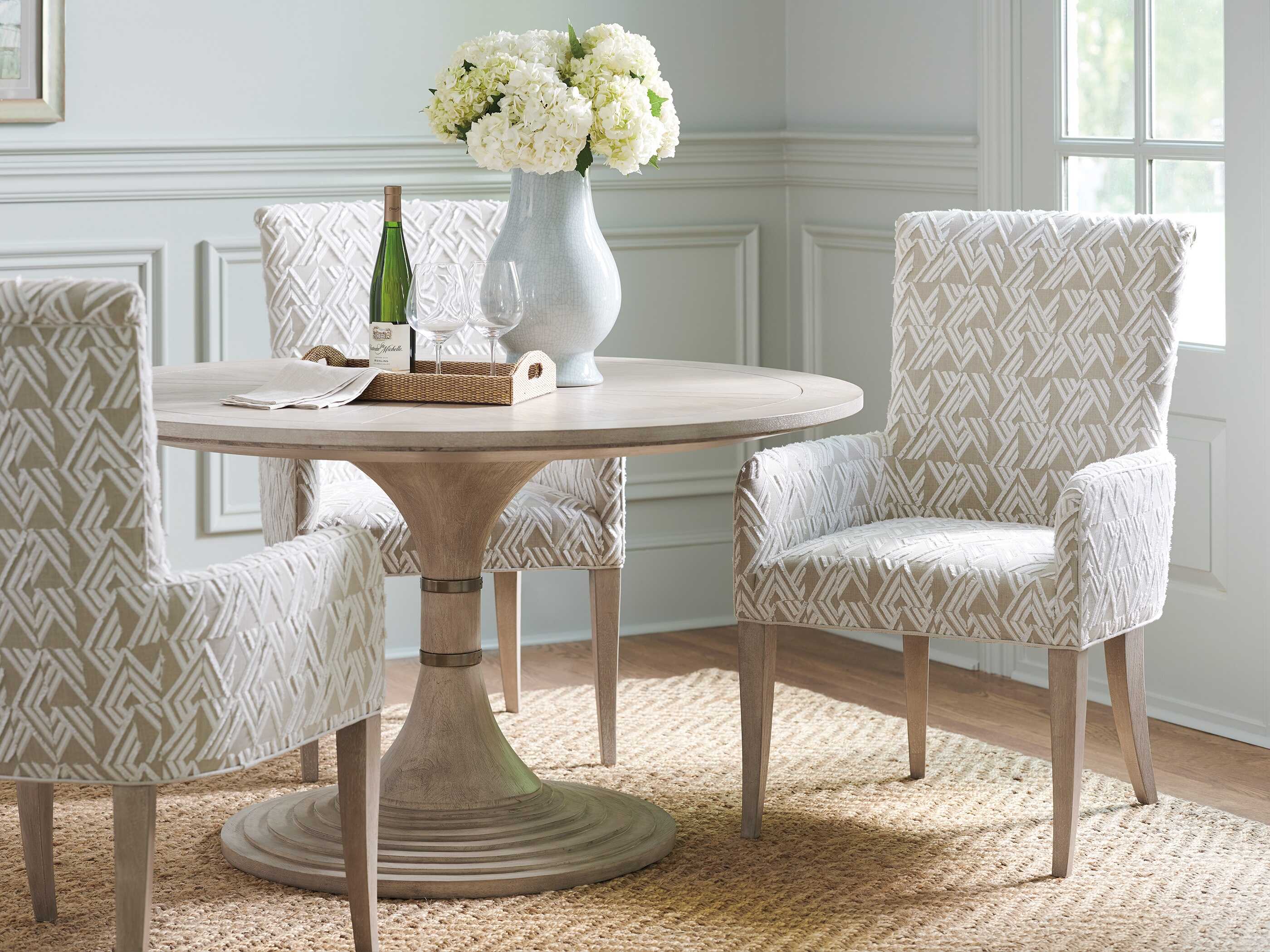 Barclay Butera Malibu Serra Beige Upholstered Arm Dining Chair