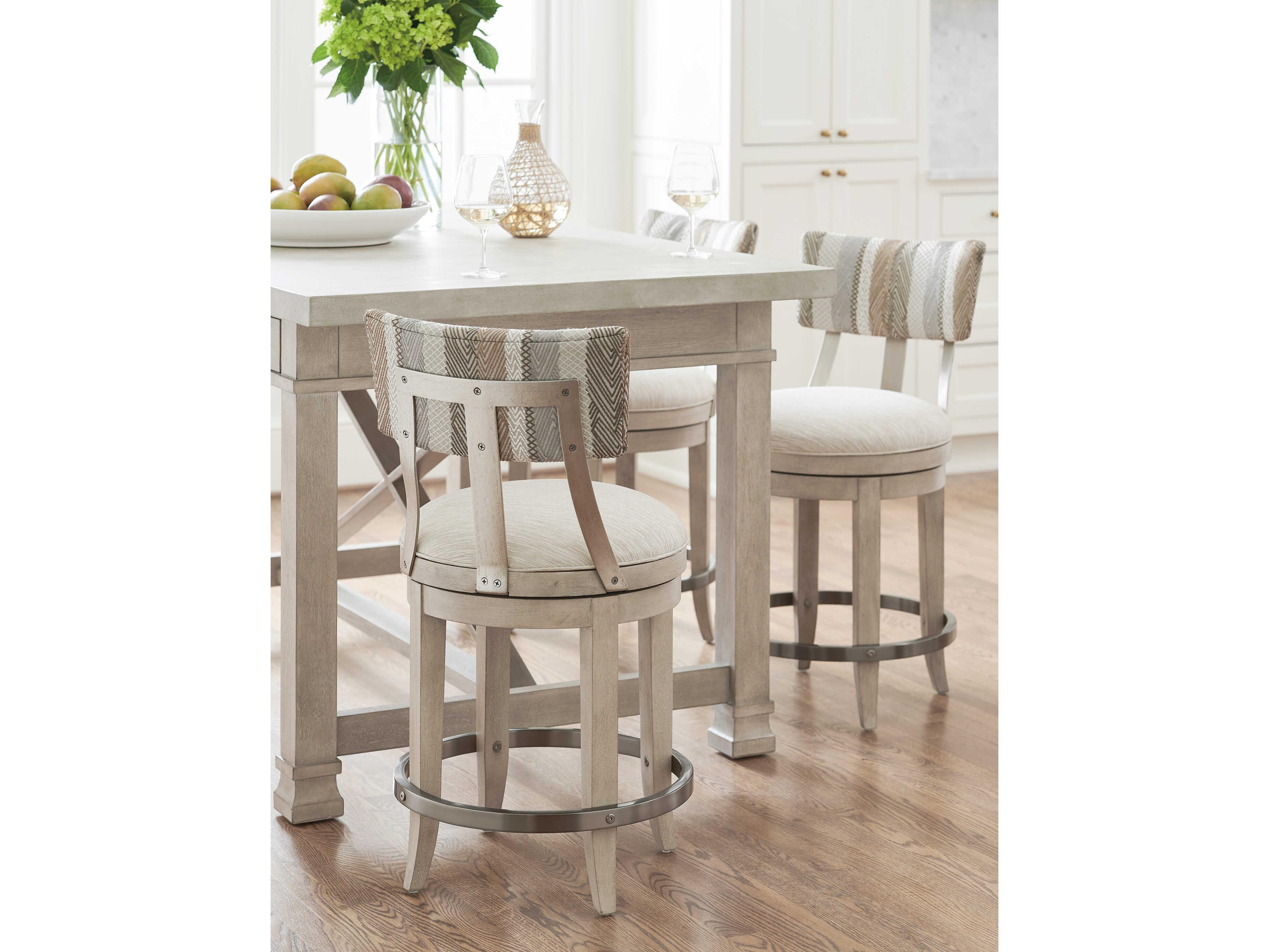 Barclay Butera Malibu Cliffside Dune Upholstered Swivel Counter Stool