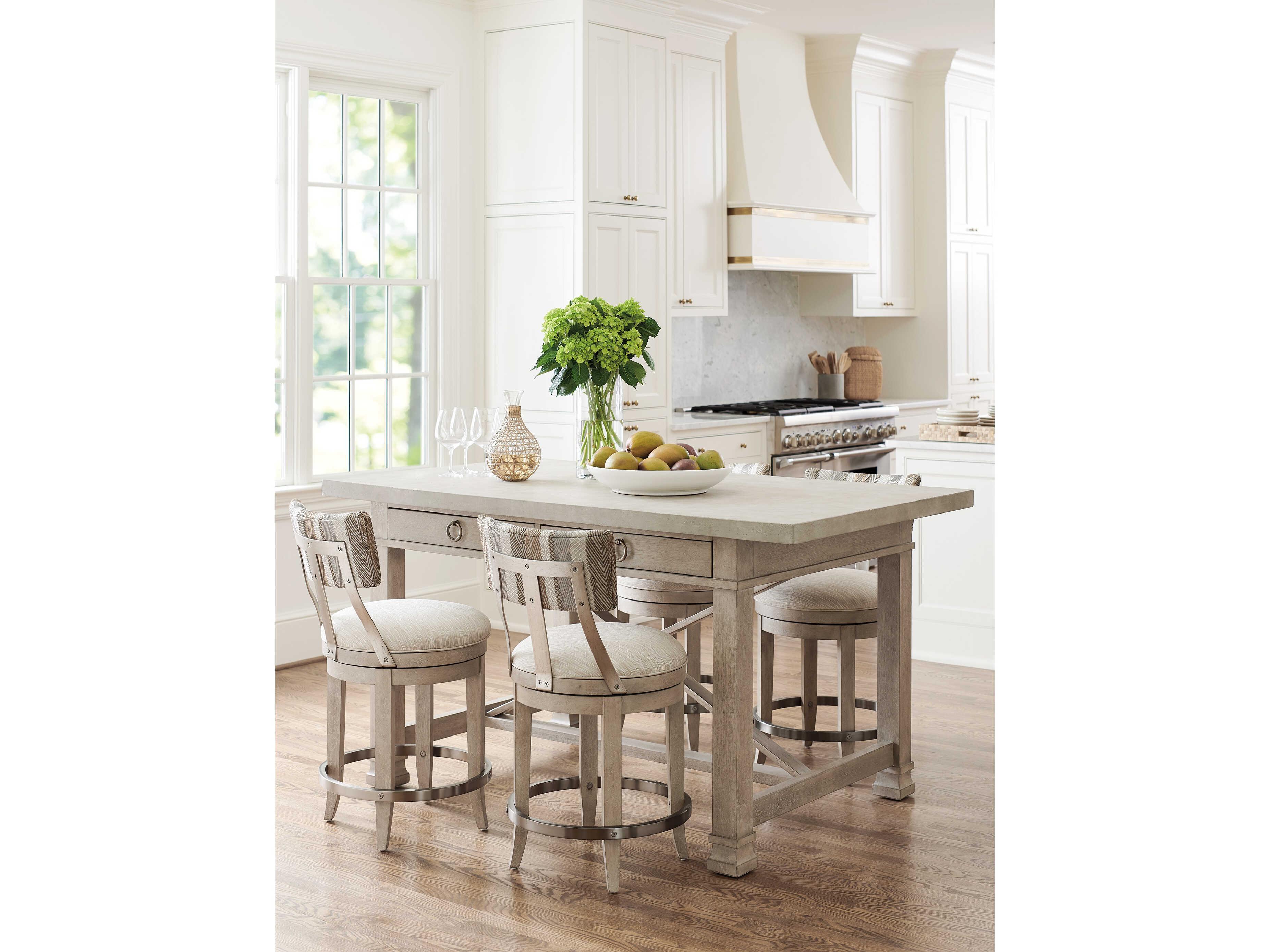 Barclay Butera Malibu Cliffside Dune Upholstered Swivel Counter Stool