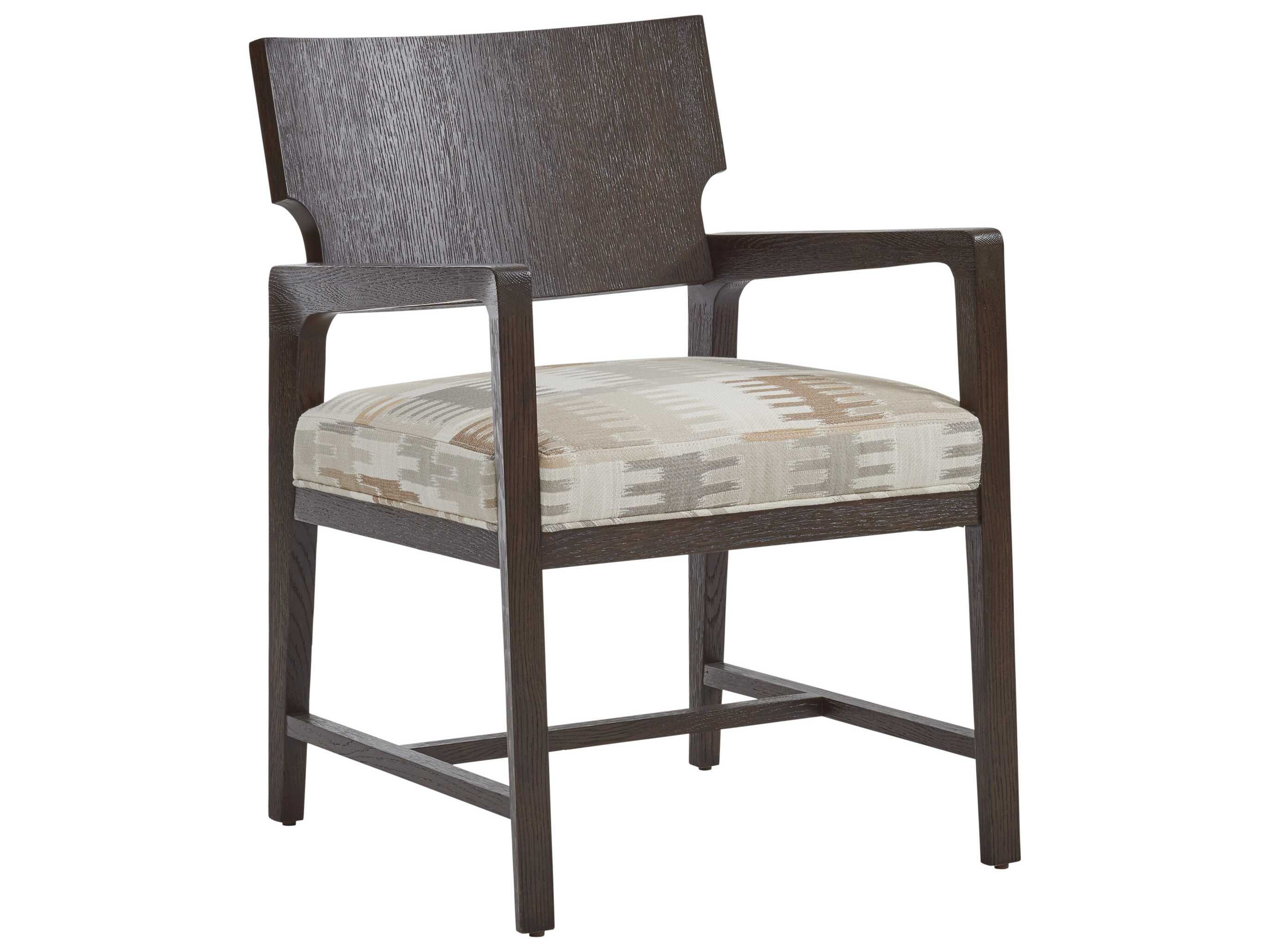 Barclay Butera Park City Highland Brown Upholstered Arm Dining Chair