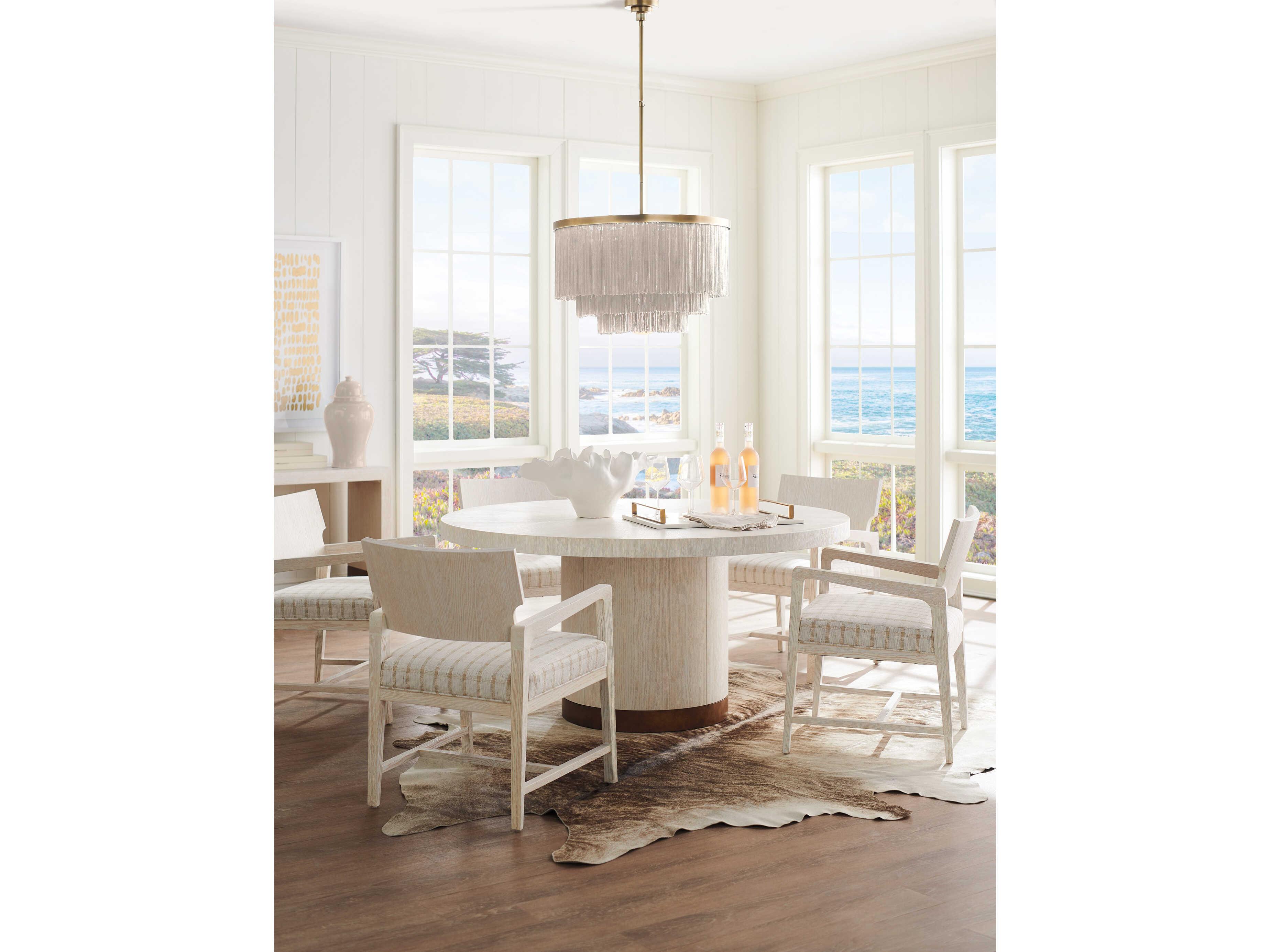 Barclay Butera Carmel Ridgewood Beige Upholstered Arm Dining Chair