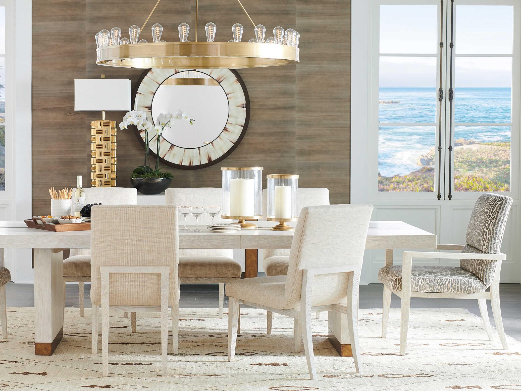 Barclay Butera Carmel Palmero Brown Upholstered Arm Dining Chair