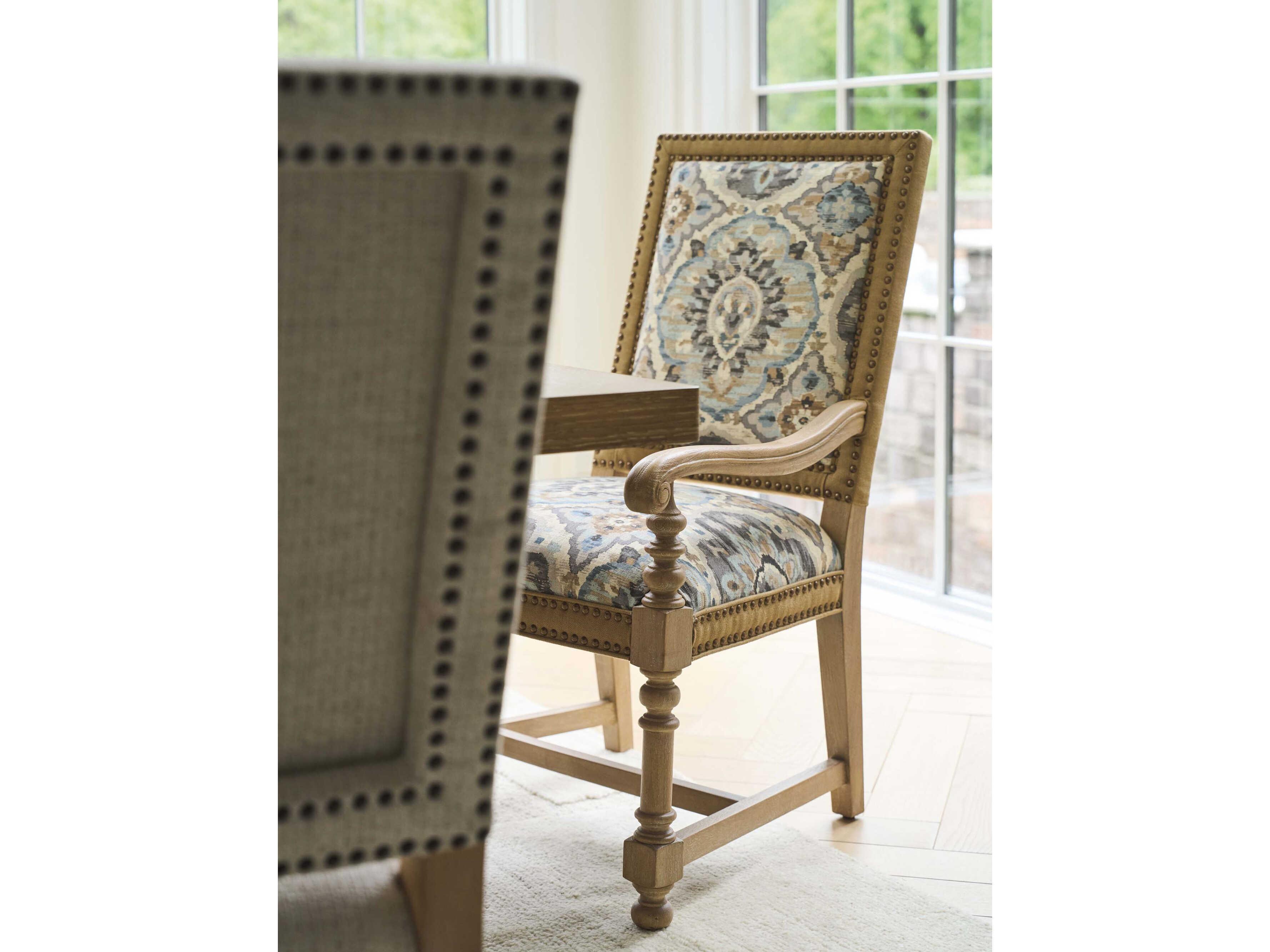 Barclay Butera Montecito Anderson Beige Upholstered Arm Dining Chair