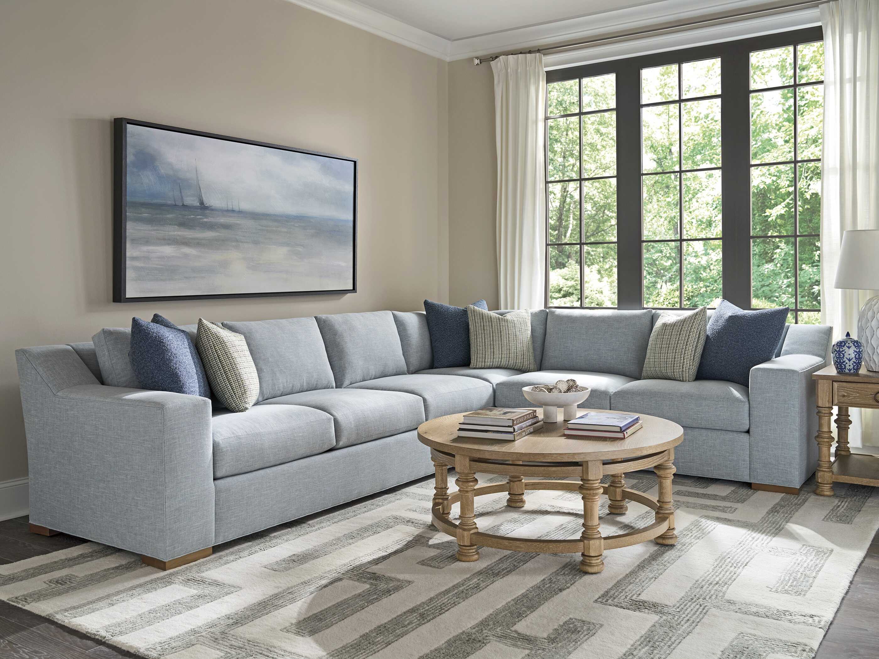 Barclay Butera Montecito Hollister Round Wood Coffee Table