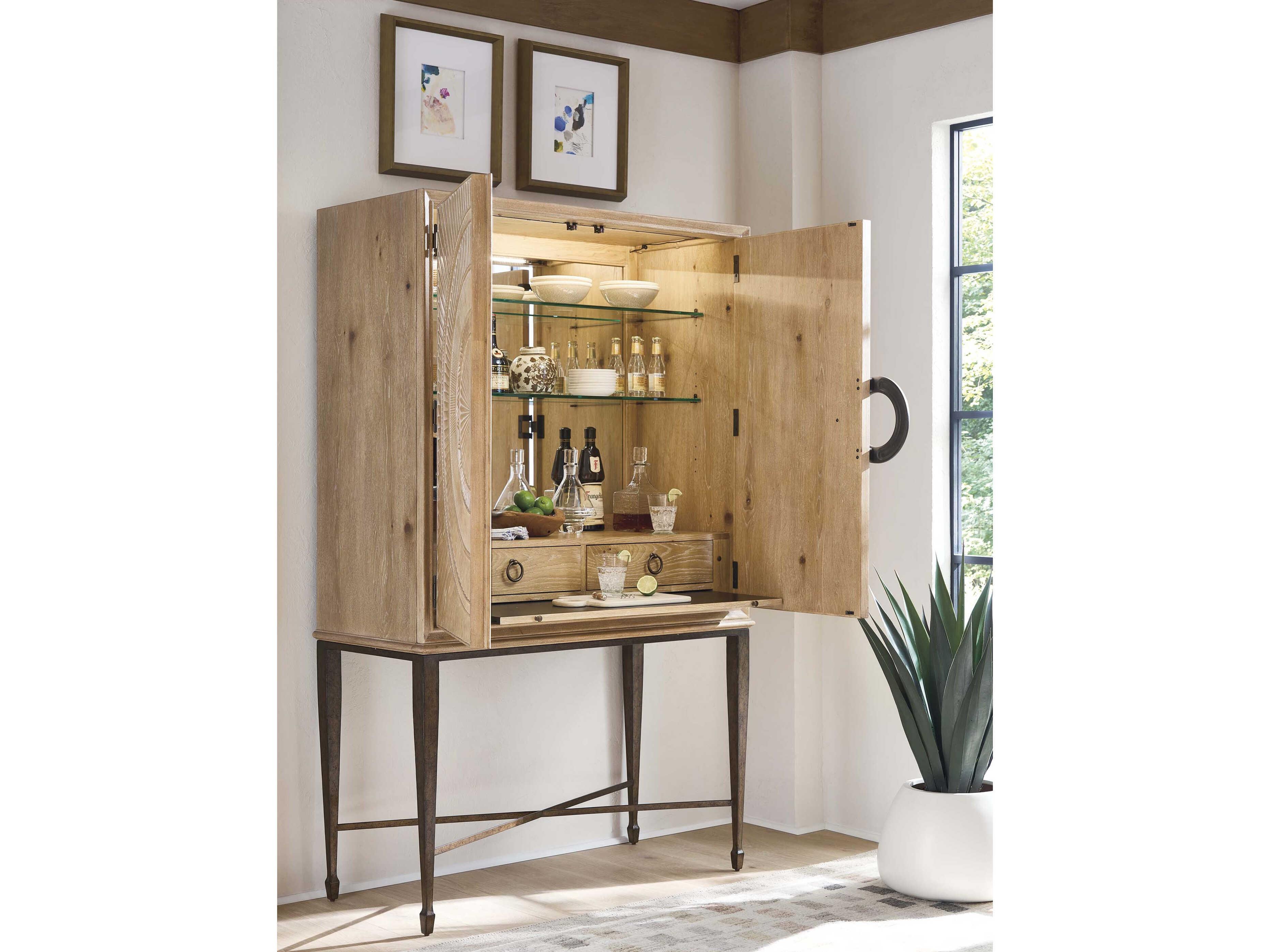 Barclay Butera Montecito Hammond Brown Bar Cabinet