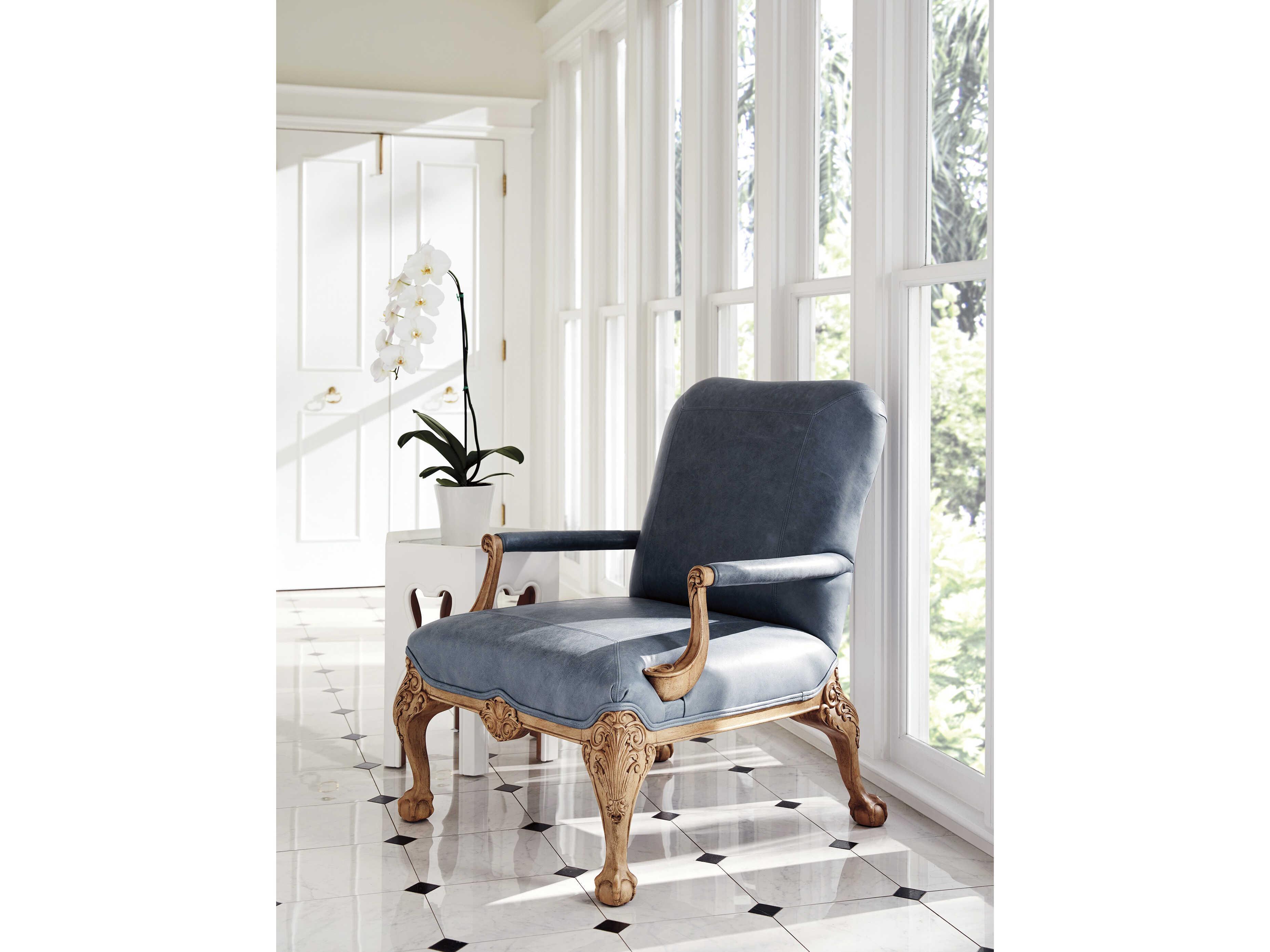 Barclay Butera Upholstery Leather Hollis Accent Chair