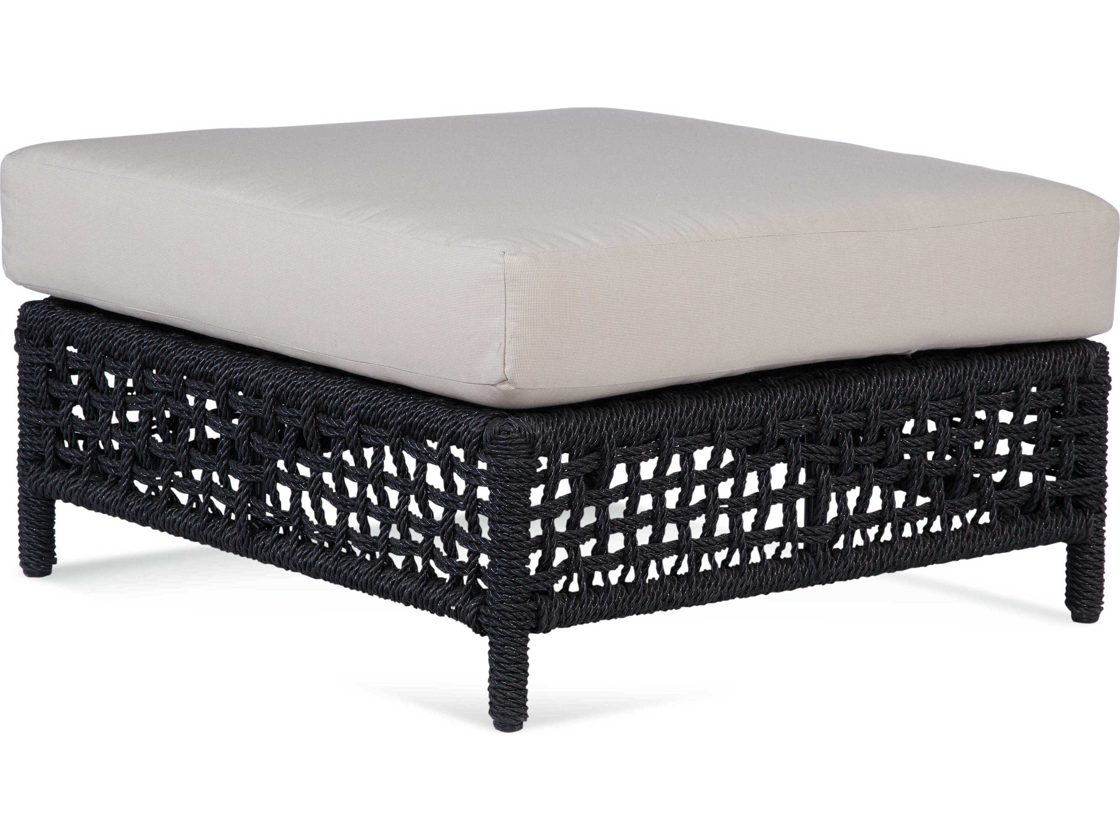 Braxton Culler Outdoor Bayside Black Ottoman with Cushion