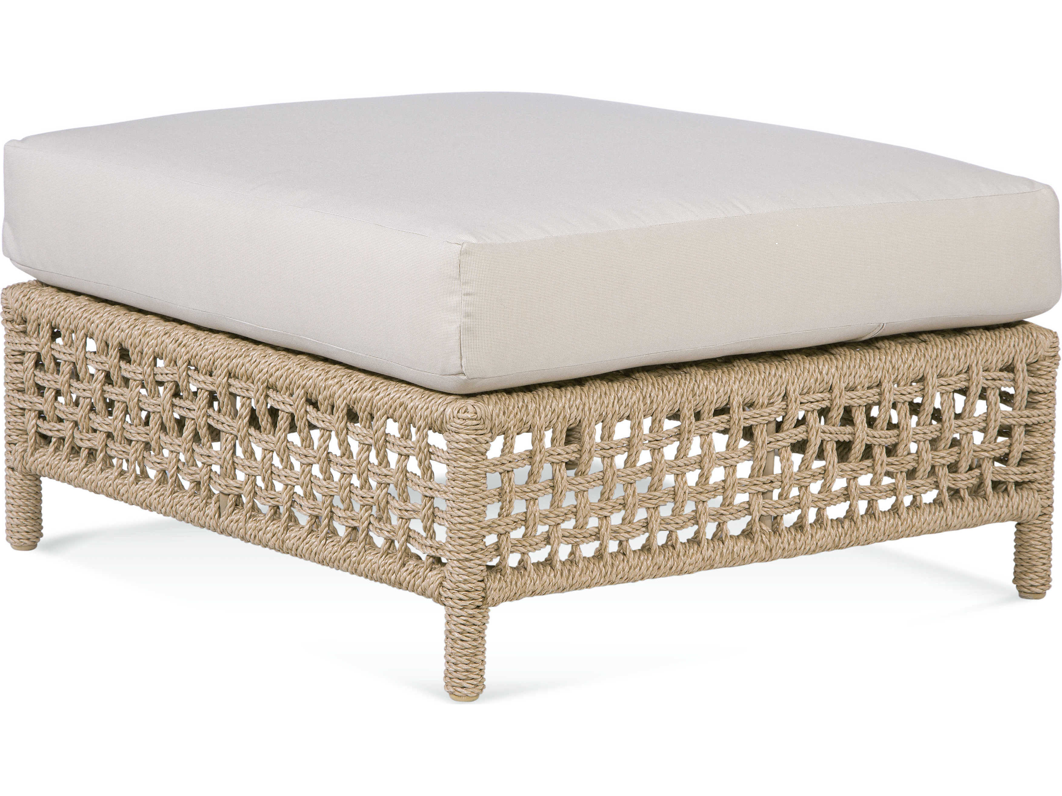 Braxton Culler Outdoor Bayside Natural Ottoman with Cushion