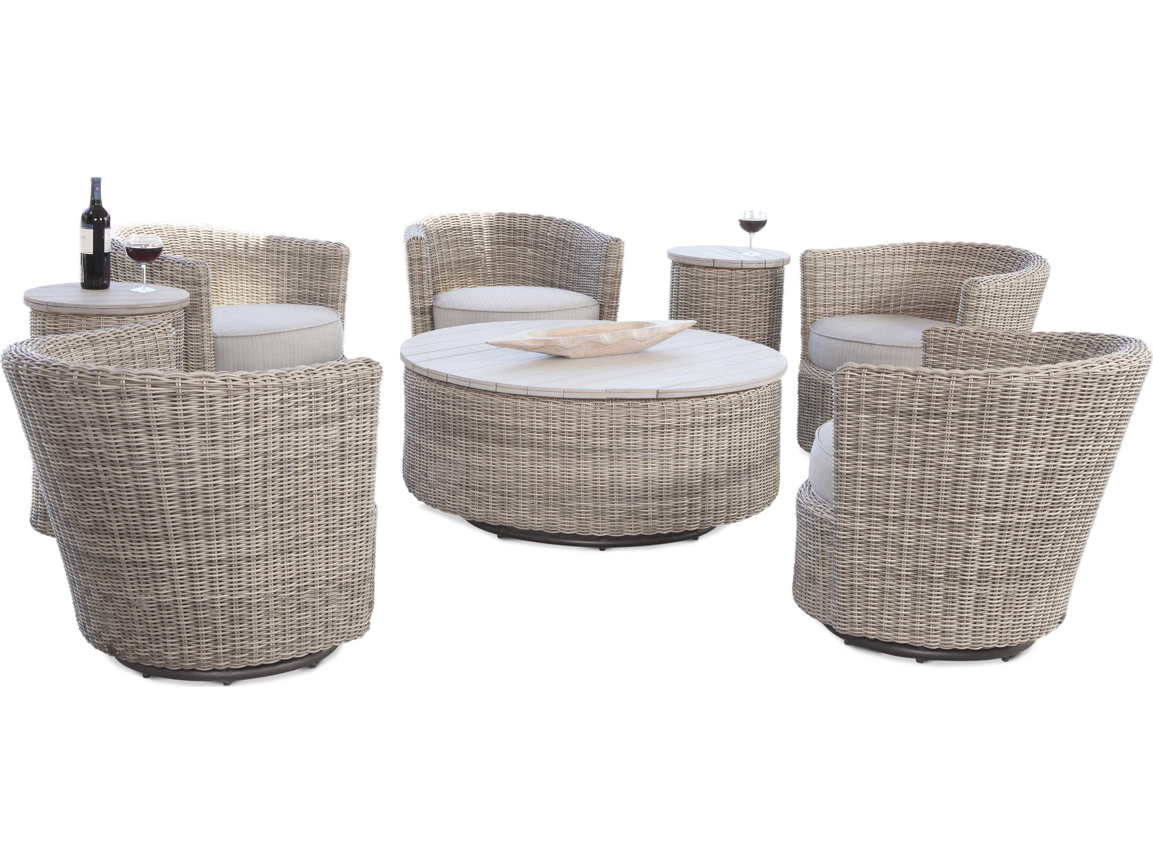 Braxton Culler Outdoor Paradise Bay Driftwood Swivel Lounge Chair with Cushion